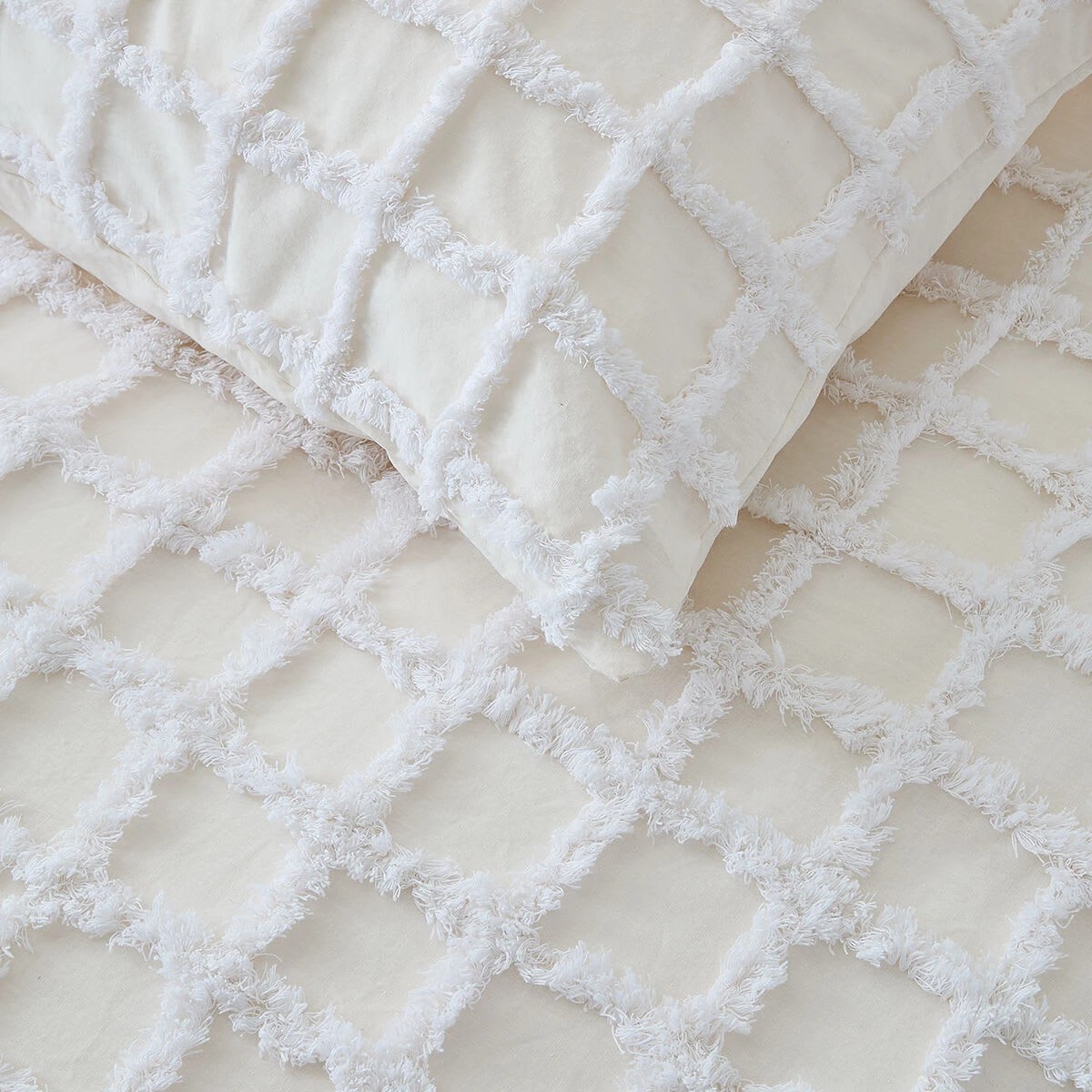 4 Ari Cotton Quilt Cover Set - Super King Bed, White, 4 of 6