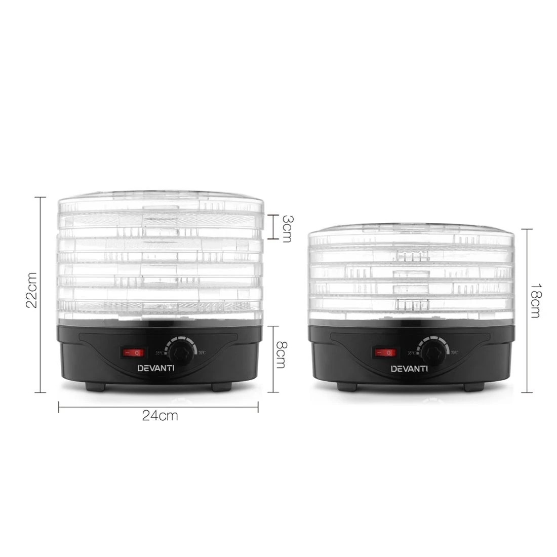 2 Devanti 5 Trays Food Dehydrator - Black, 2 of 7
