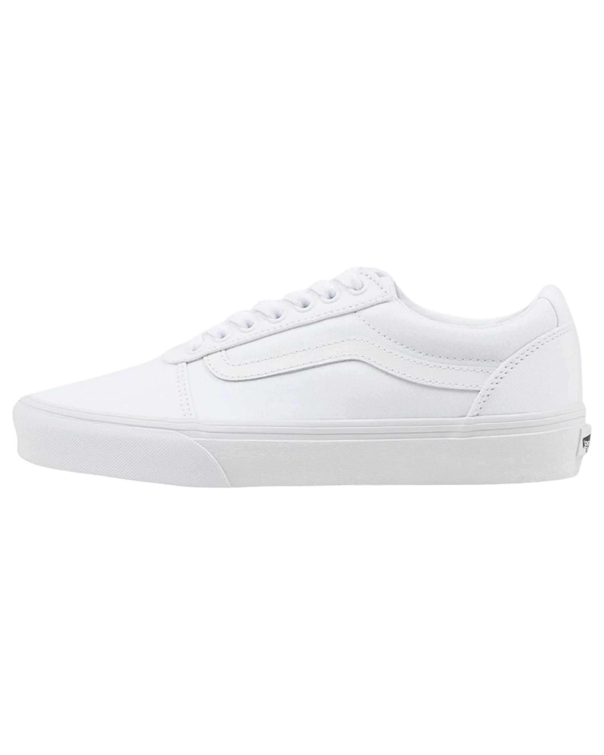 5 Vans Mens Ward Low Top Canvas White/ White Lace Up Shoes White, 5 of 5