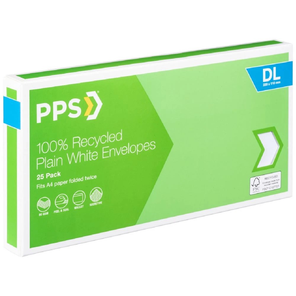 1 PPS DL Plain Faced Envelopes 25 Pack, 1 of 6