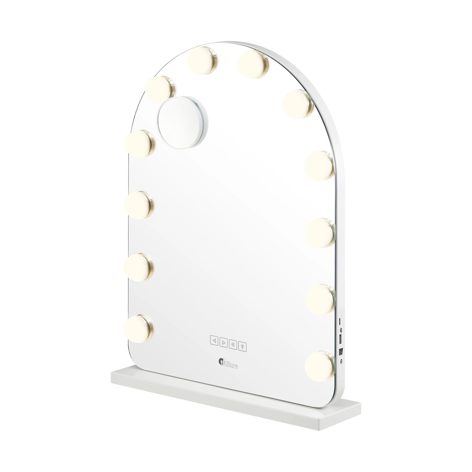 7 Oikiture Led Arched Makeup Mirror Bluetooth Hollywood 61x43cm Vanity Wall Mirrors
 - White, 7 of 7