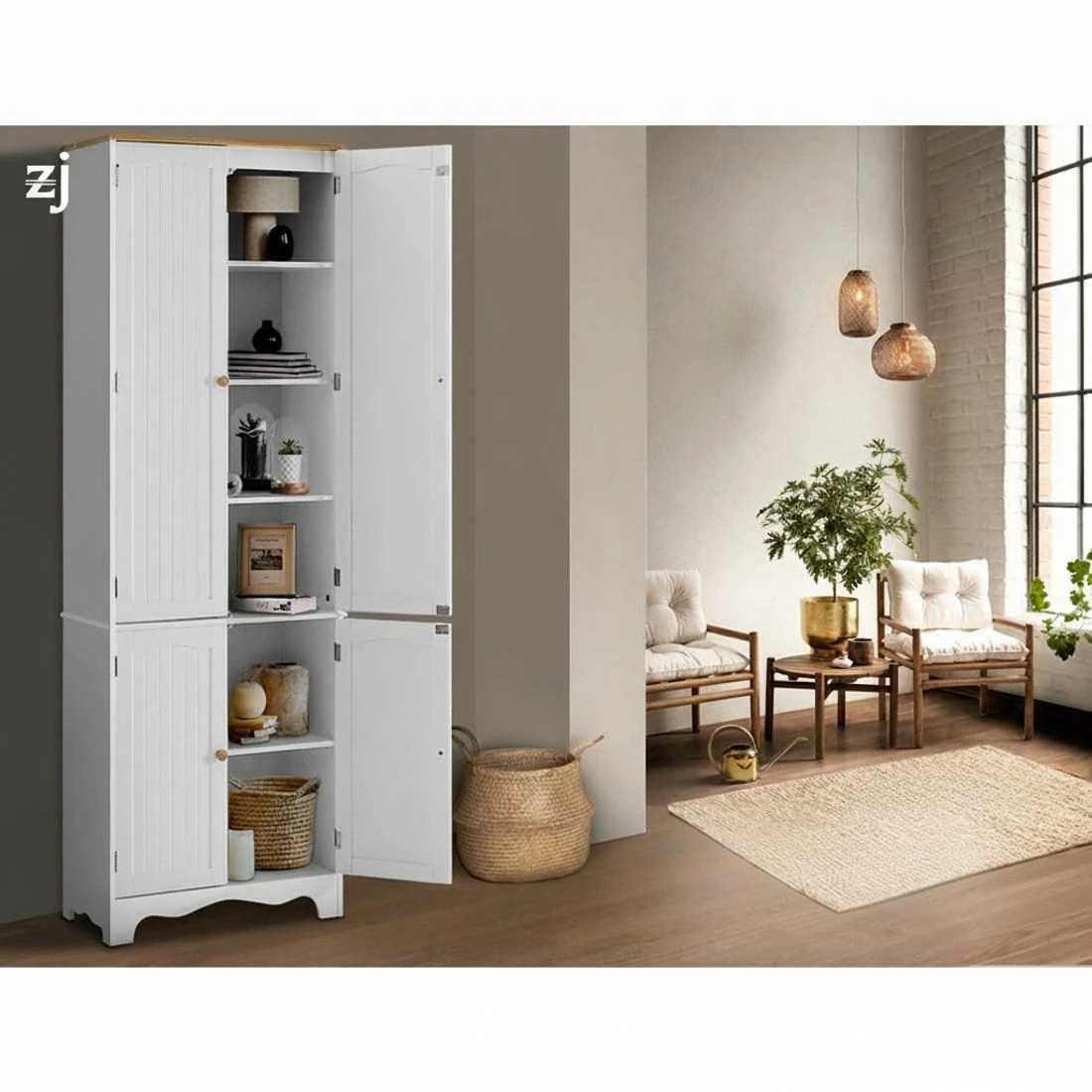 8 Artiss Buffet Sideboard 4 Doors - White, 8 of 8