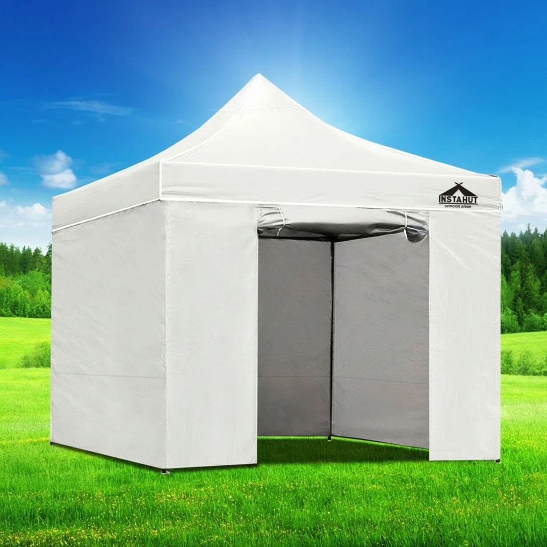 7 Instahut Gazebo 3x3 Pop Up Marquee Folding Tent Wedding Gazebos Camping Outdoor Shade Canopy - White, 7 of 8
