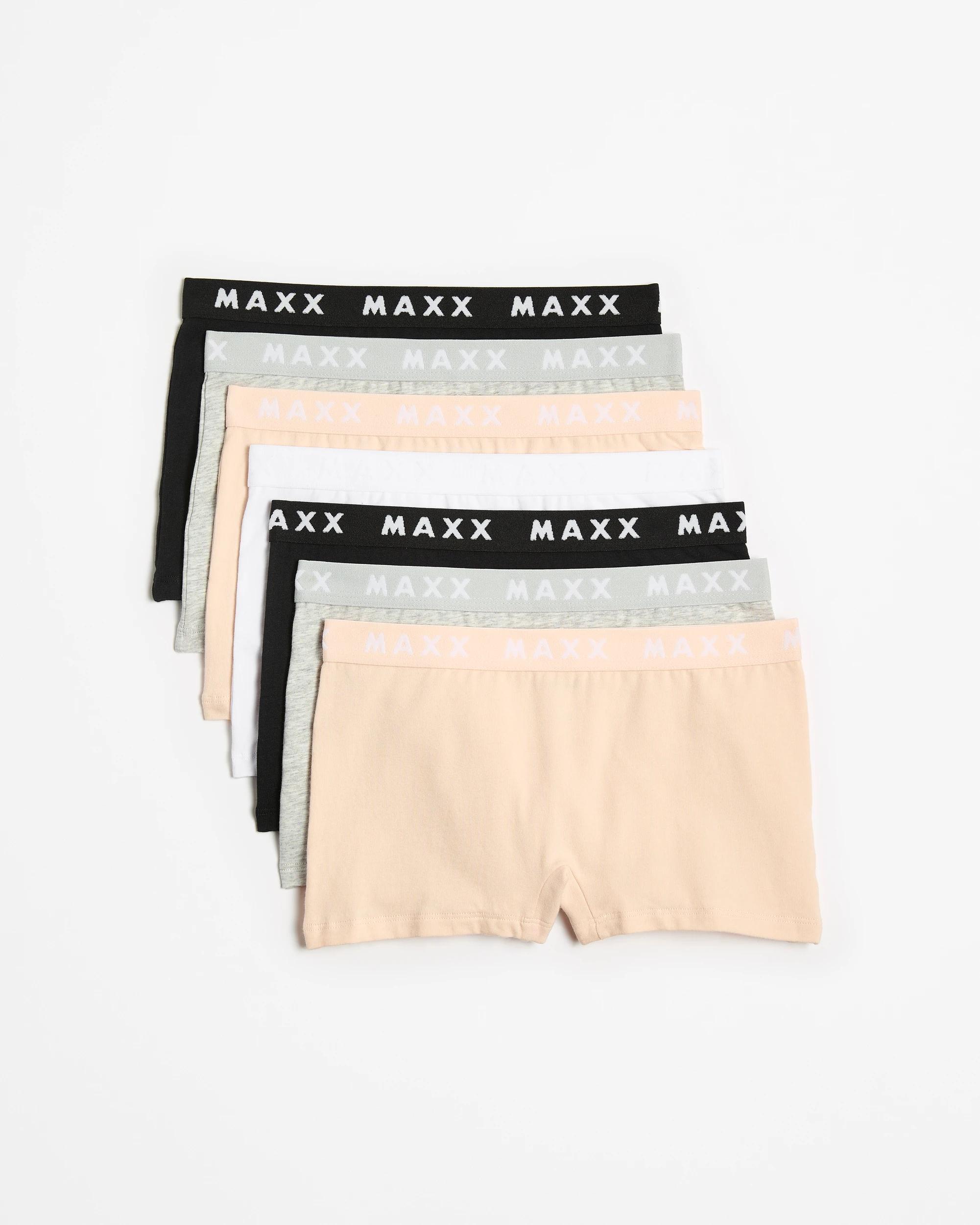 1 Older Girls Underwear Shortie 7 Pack - Maxx TAN/BLACK/WHITE/GREY MARLE, 1 of 1
