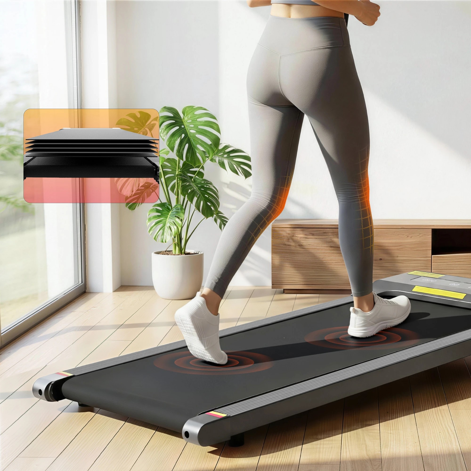 8 Everfit 2 in 1 Treadmill Electric Walking Pad Under Desk Home Gym Fitness 400mm, 8 of 10