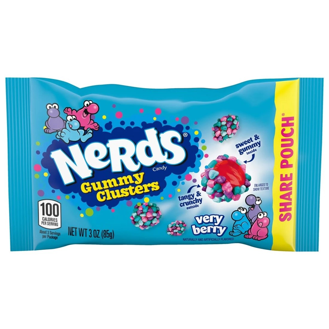 1 Nerds Very Berry Gummy Clusters Candy Share Pouch 85g, 1 of 2