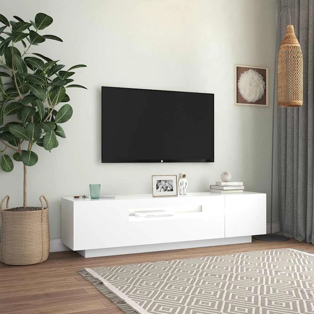 4 Vidaxl Tv Cabinet With Led Lights - White, 4 of 10