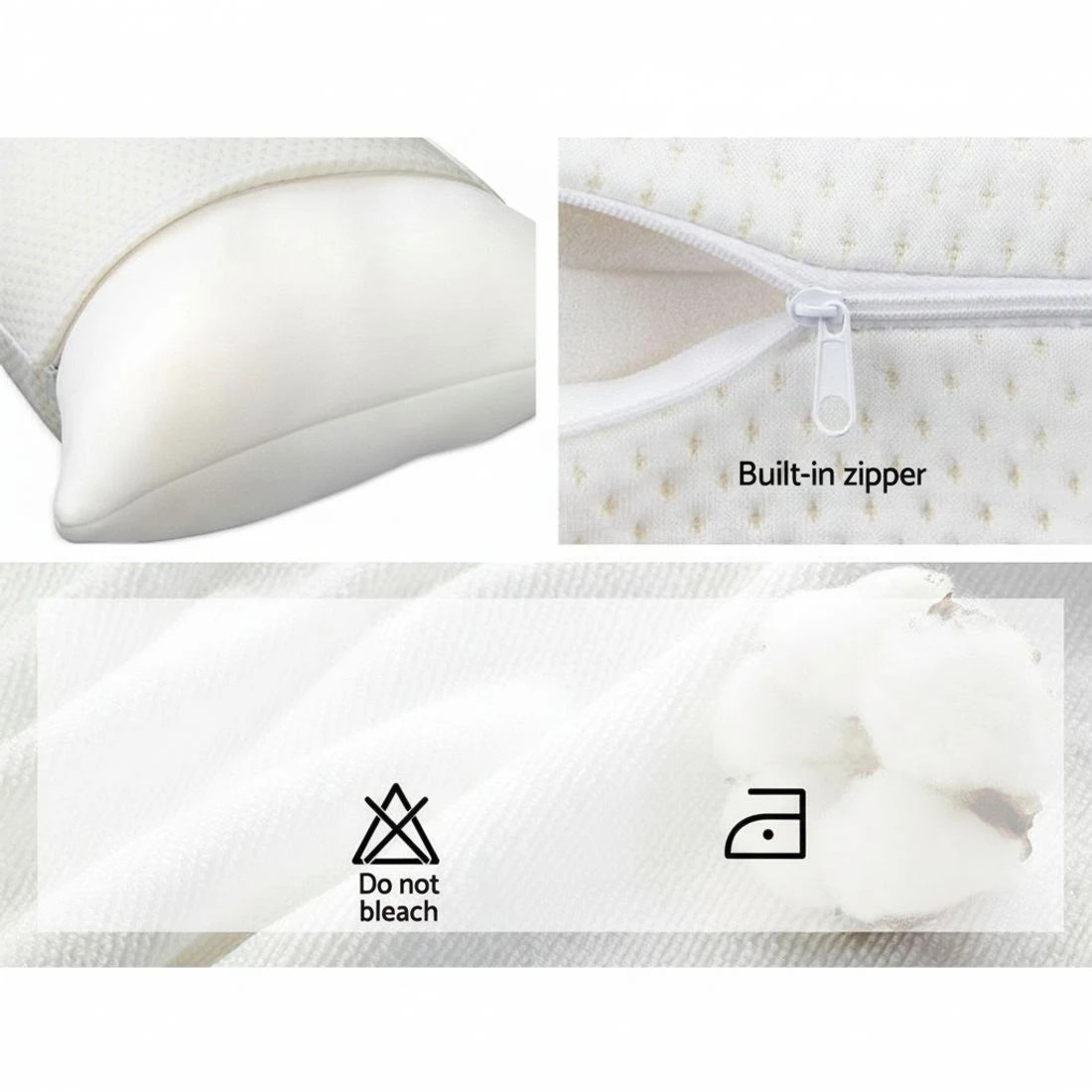 5 Giselle Bedding Memory Foam Pillow 13cm Thick Twin Pack - White, 5 of 6