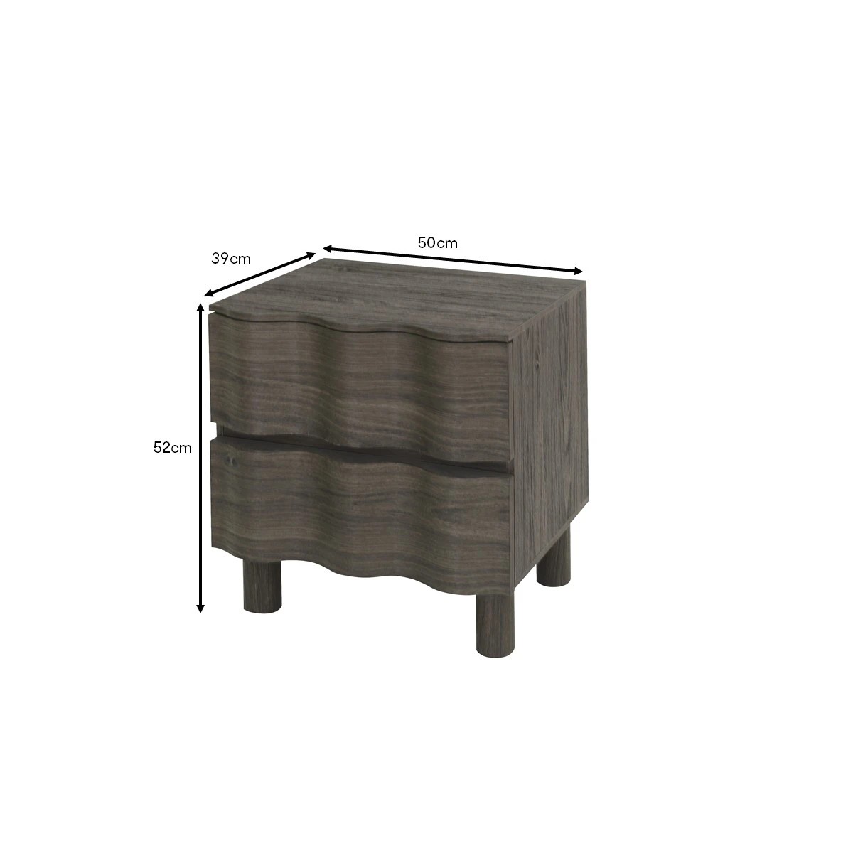 9 Ripple 2 Drawer Bedside Table - Walnut, 9 of 9