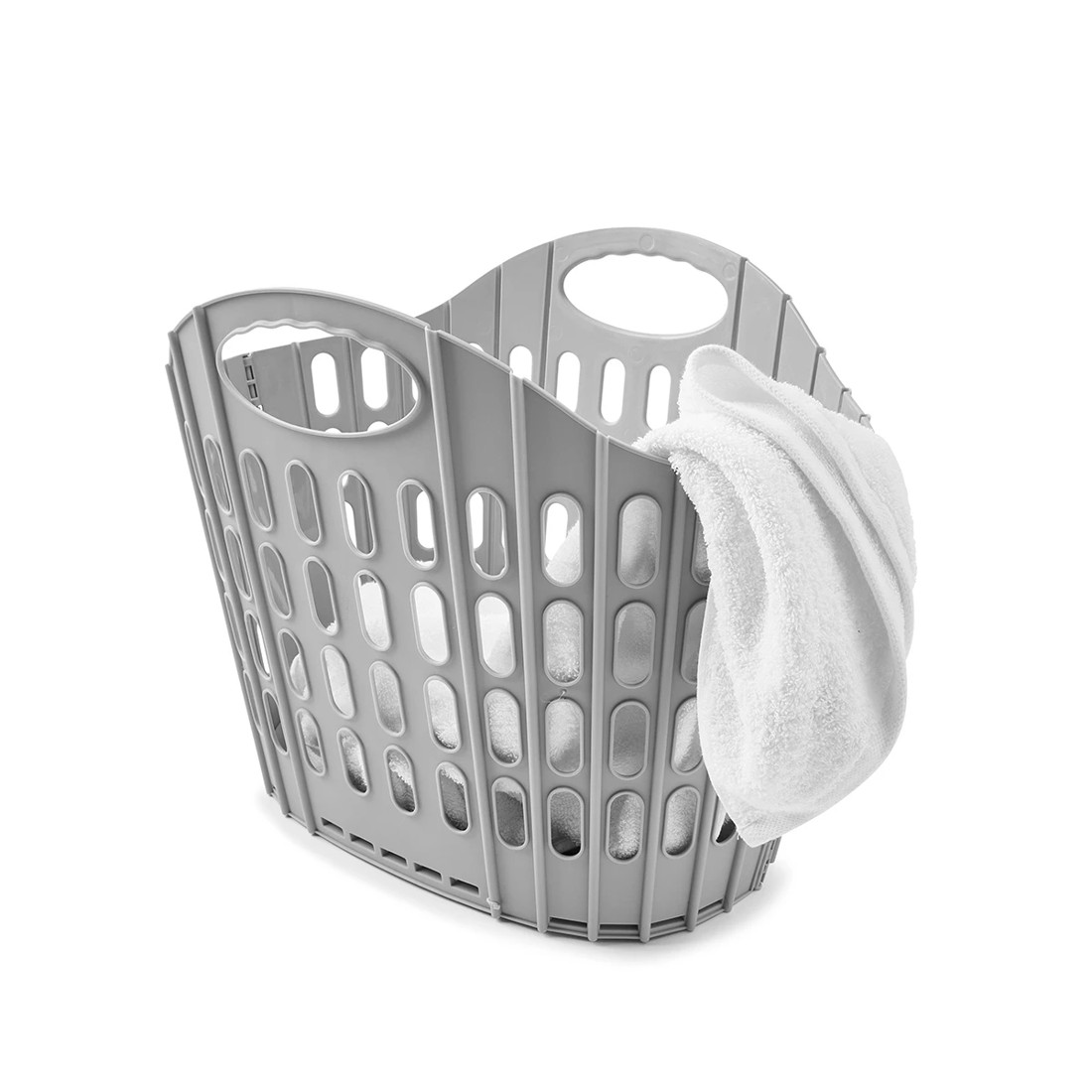1 Collapsible Laundry Basket - Grey, 1 of 10