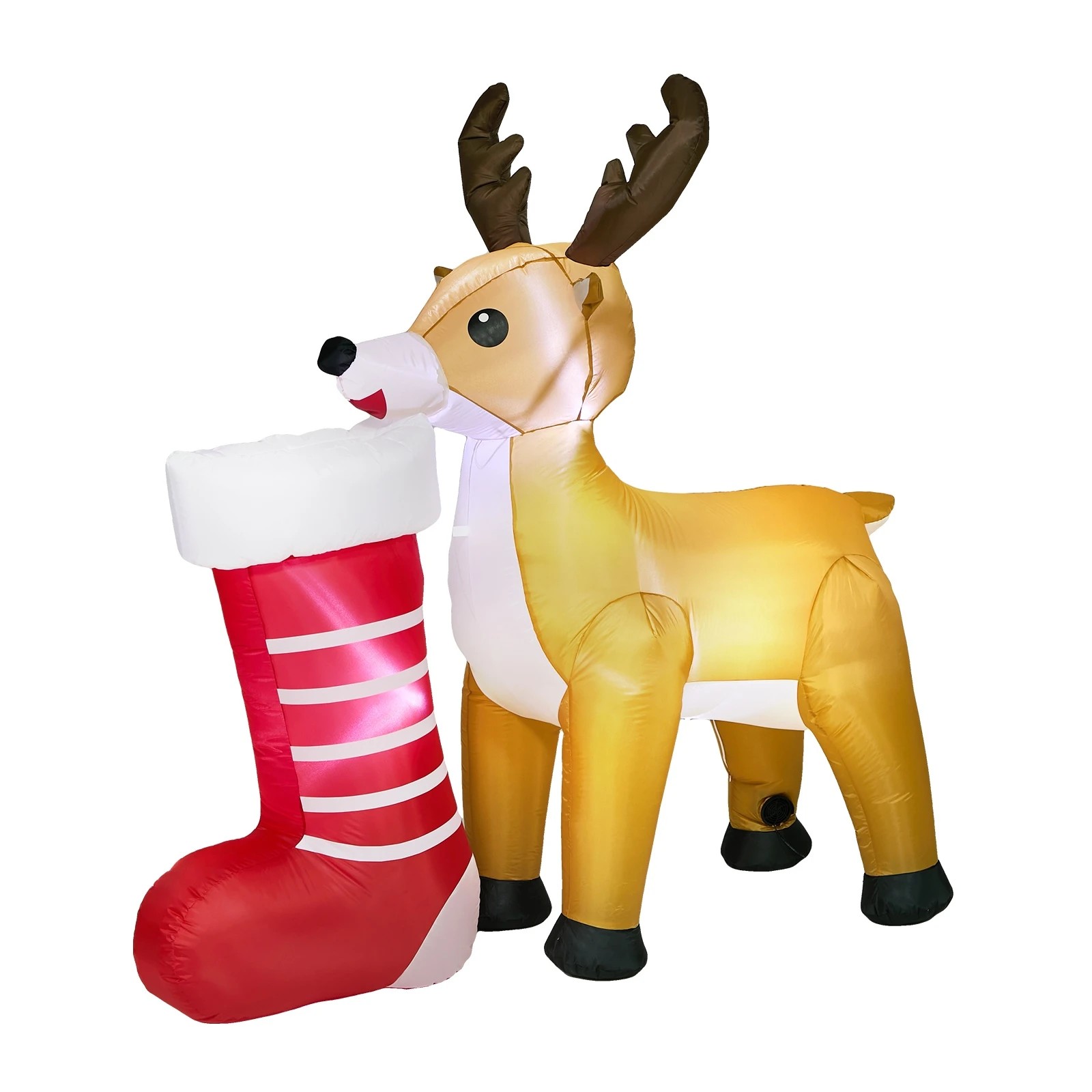 1 Tinseltown 1.8M Christmas Inflatable Reindeer LED Light Garden Decor Toy - Multi, 1 of 8
