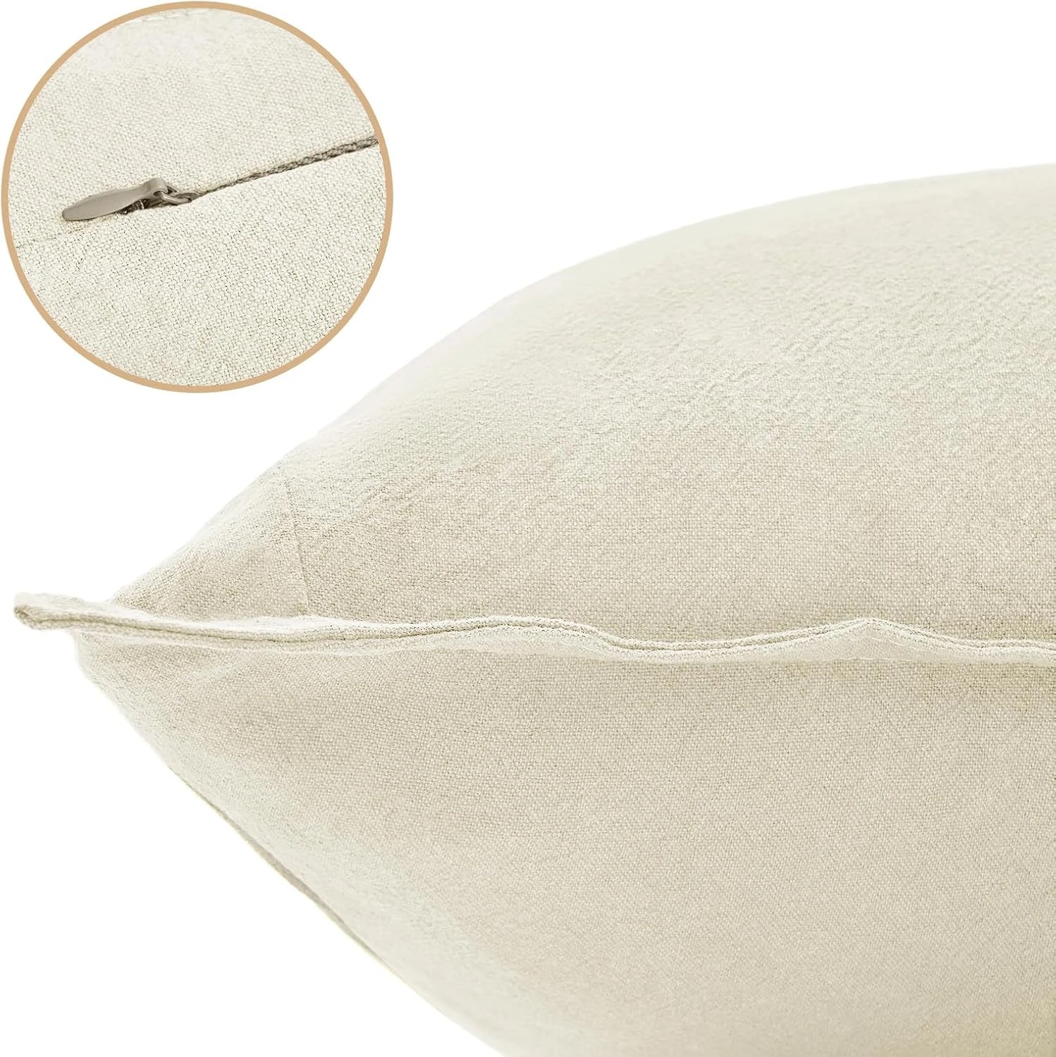 2 Gioia Casa 2-Pack Linen-Cotton Blend Cushion Covers 30x50cm - Linen, 2 of 4