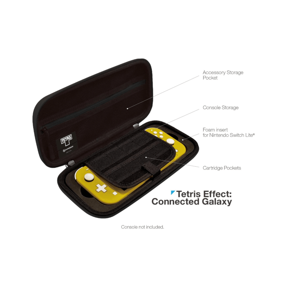 3 Hyperkin Tetris Effect Connected Galaxy Limited Edition EVA Hard Shell Carry Case for Nintendo Switch
 - black, 3 of 5