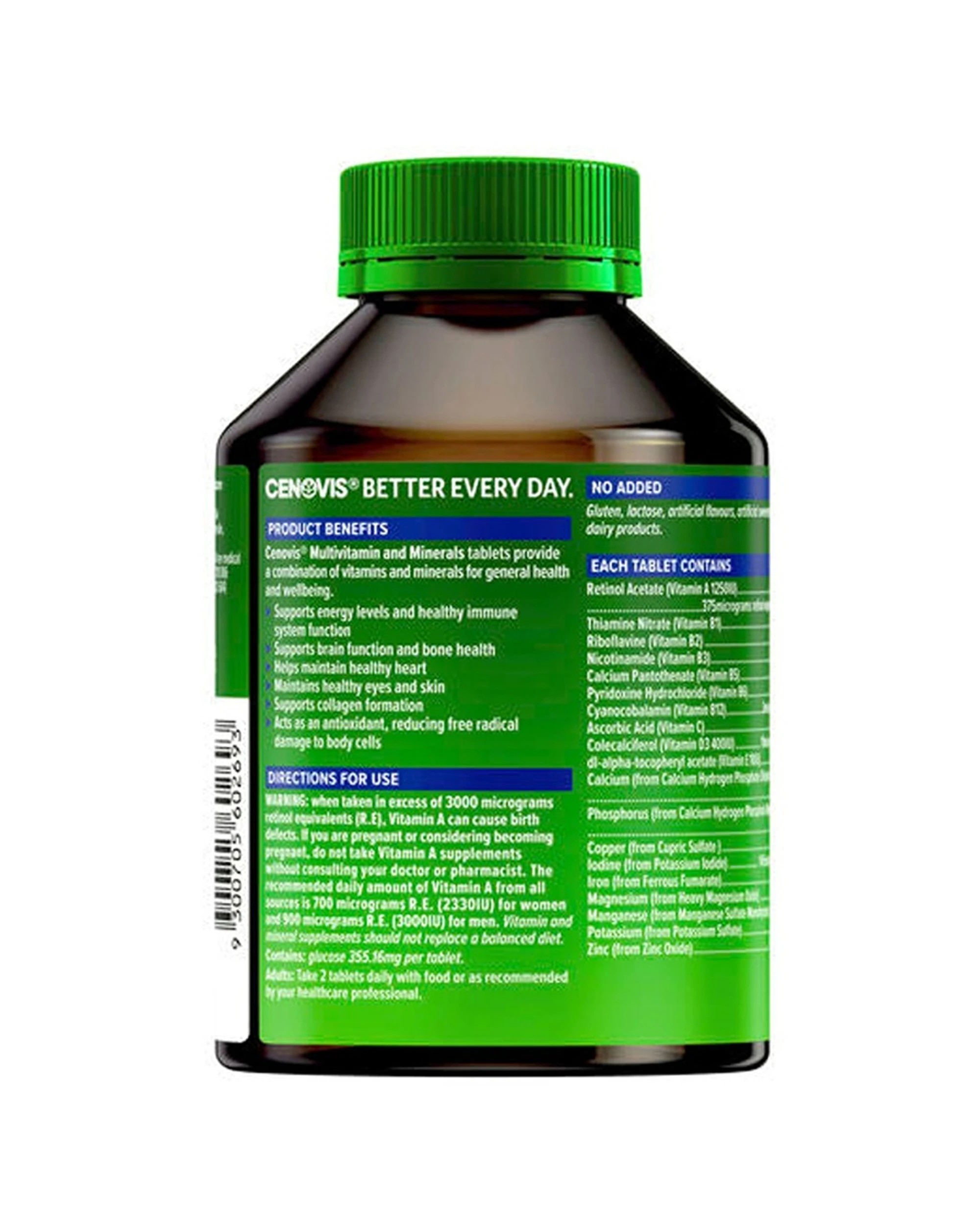 2 Cenovis 200pc Multivitamin & Minerals Supplement Tablets Supports Energy Immune Health, 2 of 5