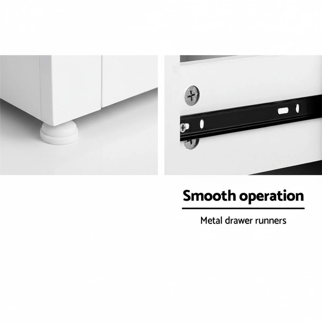 5 Artiss Bedside Tables LED 2 Drawers - REMI - White, 5 of 6