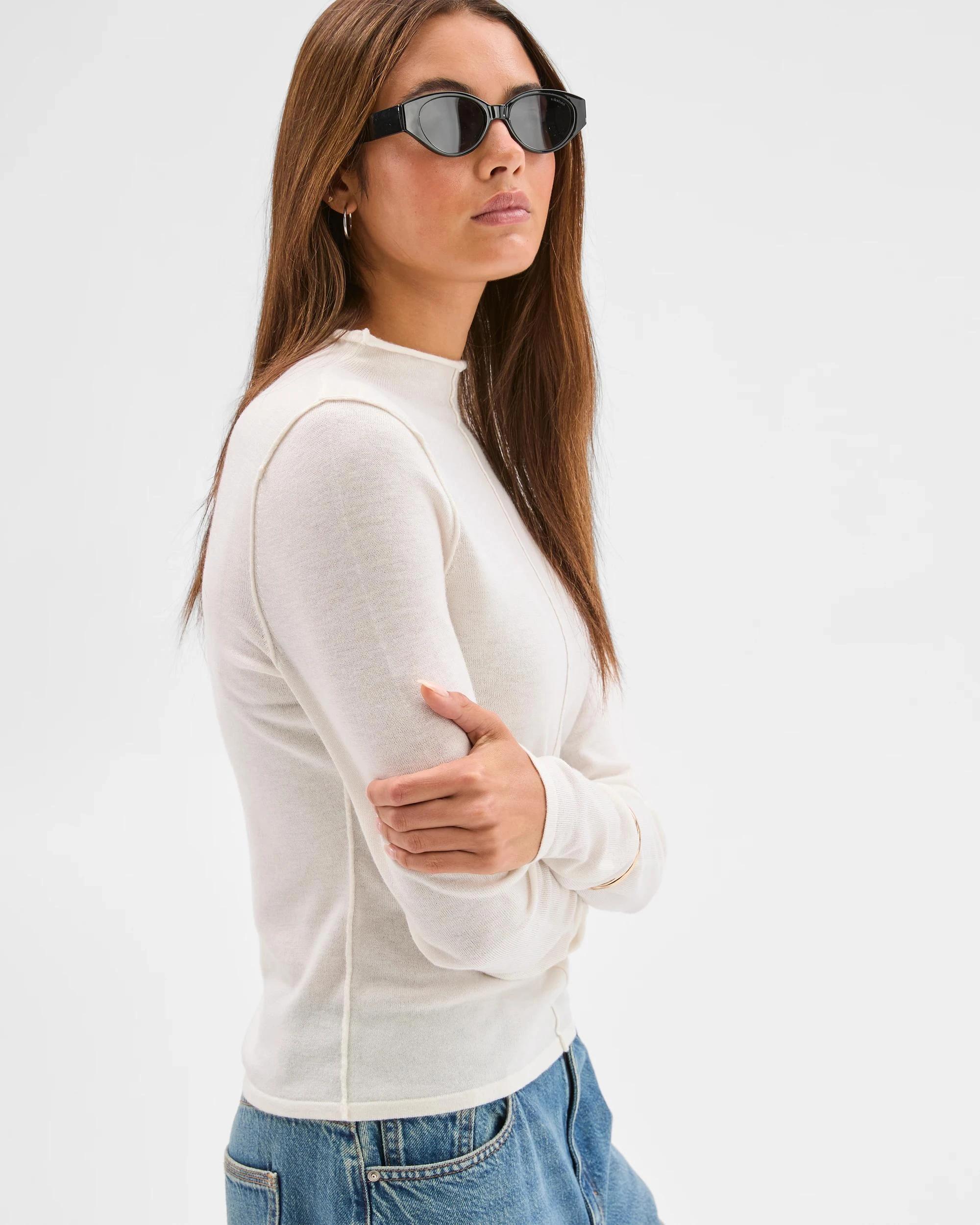 5 Lily Loves Exposed Seam Skivvy Top LIGHT CREAM, 5 of 7