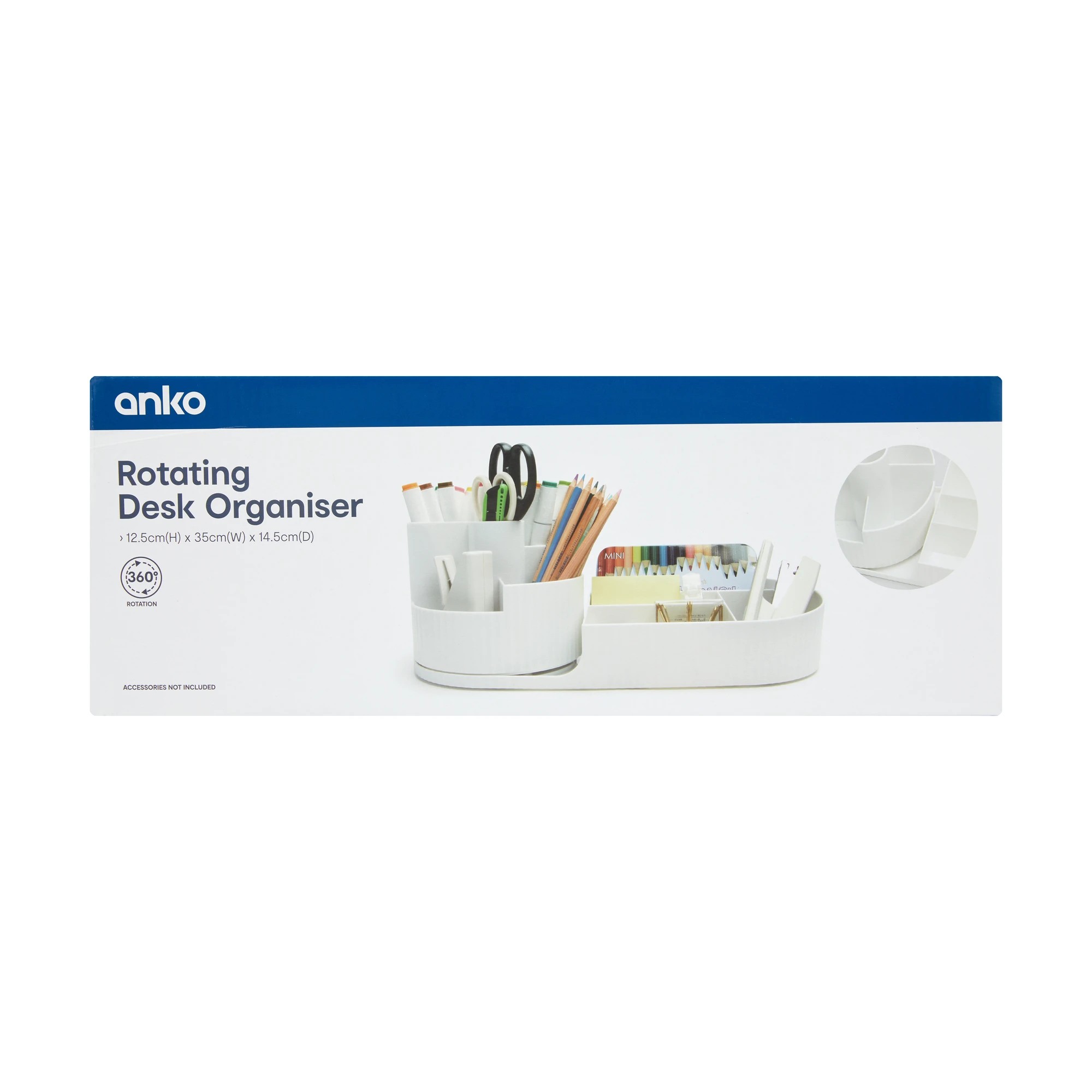 8 Rotating Desk Organiser - White, 8 of 8
