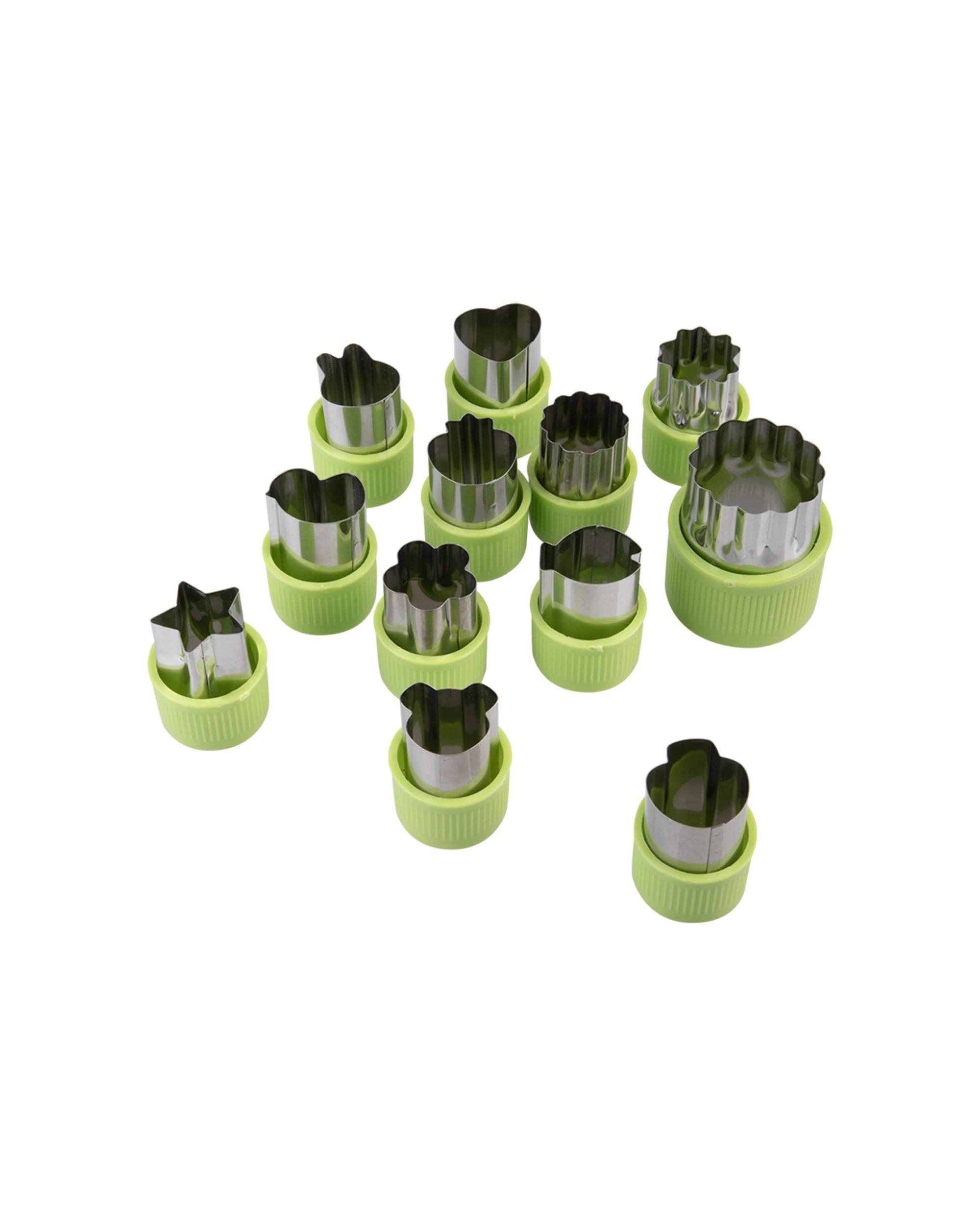 5 Appetito 12pc Fruit And Vegetable Cutters Set Shapes For Kitchen Tools - Green, 5 of 5