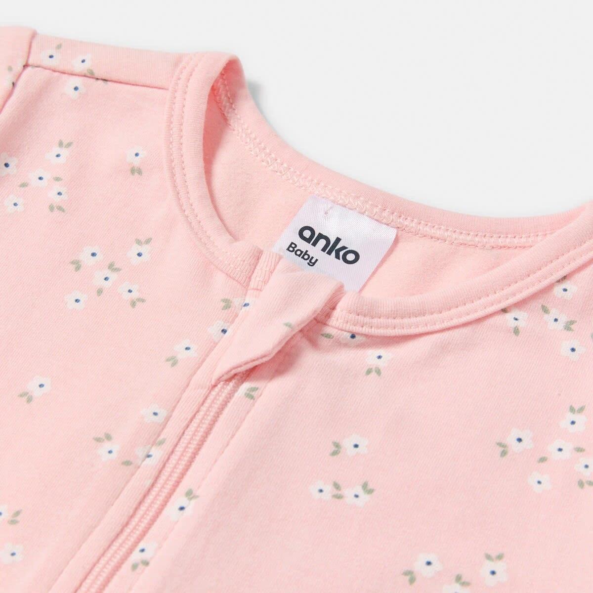 3 Short Sleeve Zip Romper BLUSH FLORAL, 3 of 4