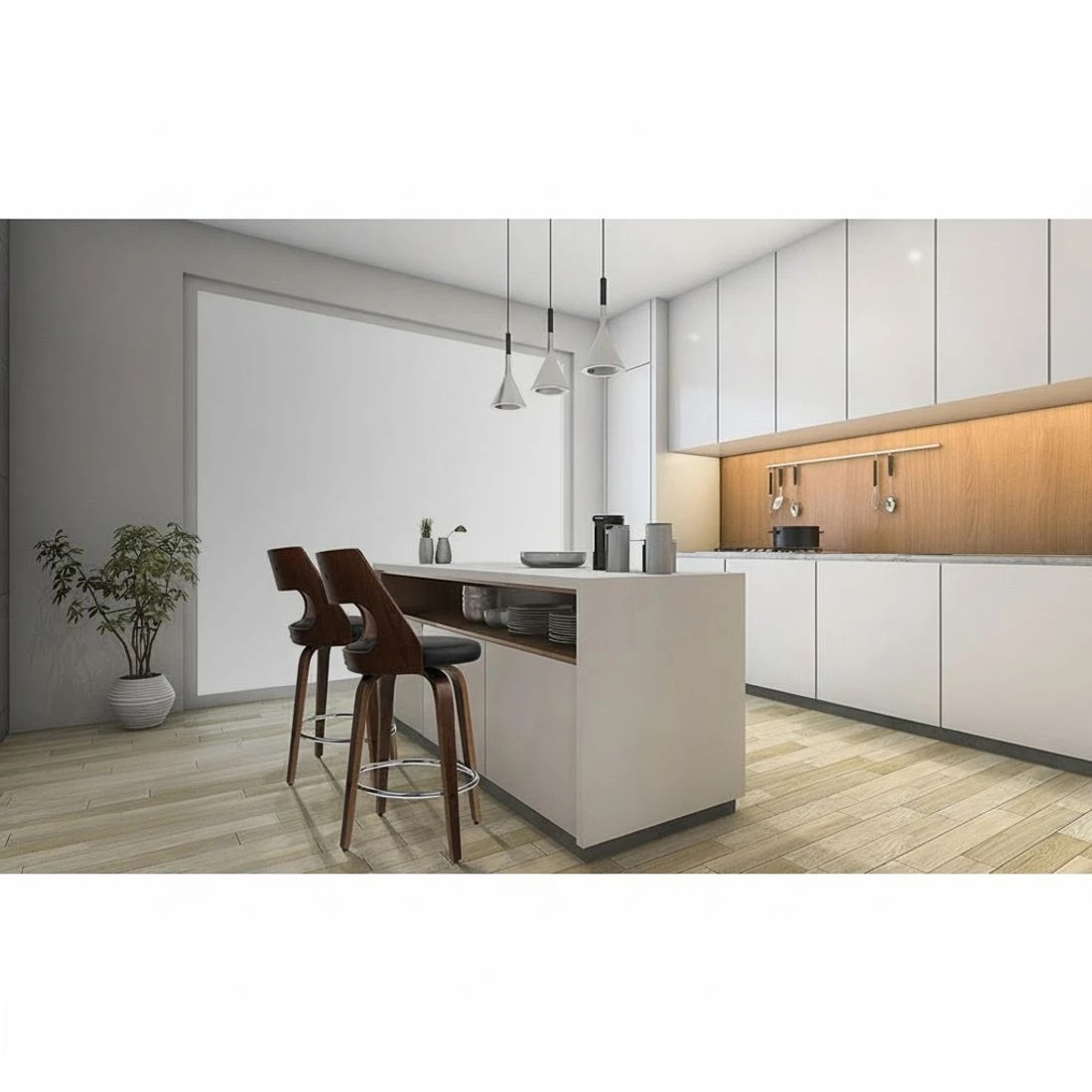 3 Artiss 2x Bar Stools Swivel Leather Chair 76cm - Black, 3 of 6