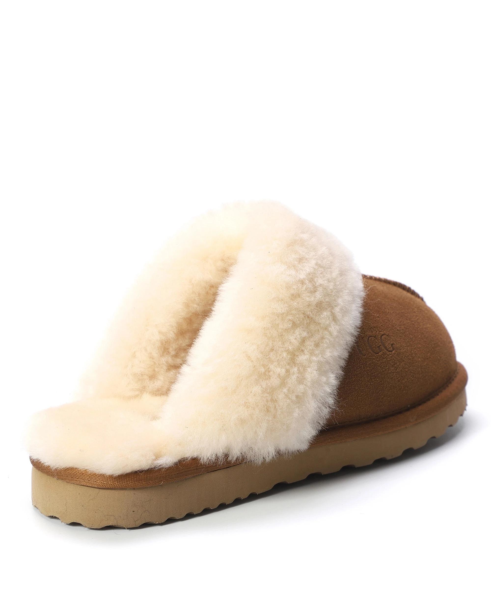 4 AUS WOOLI UGG Sheepskin Wool Sydney Slippers TAN, 4 of 6