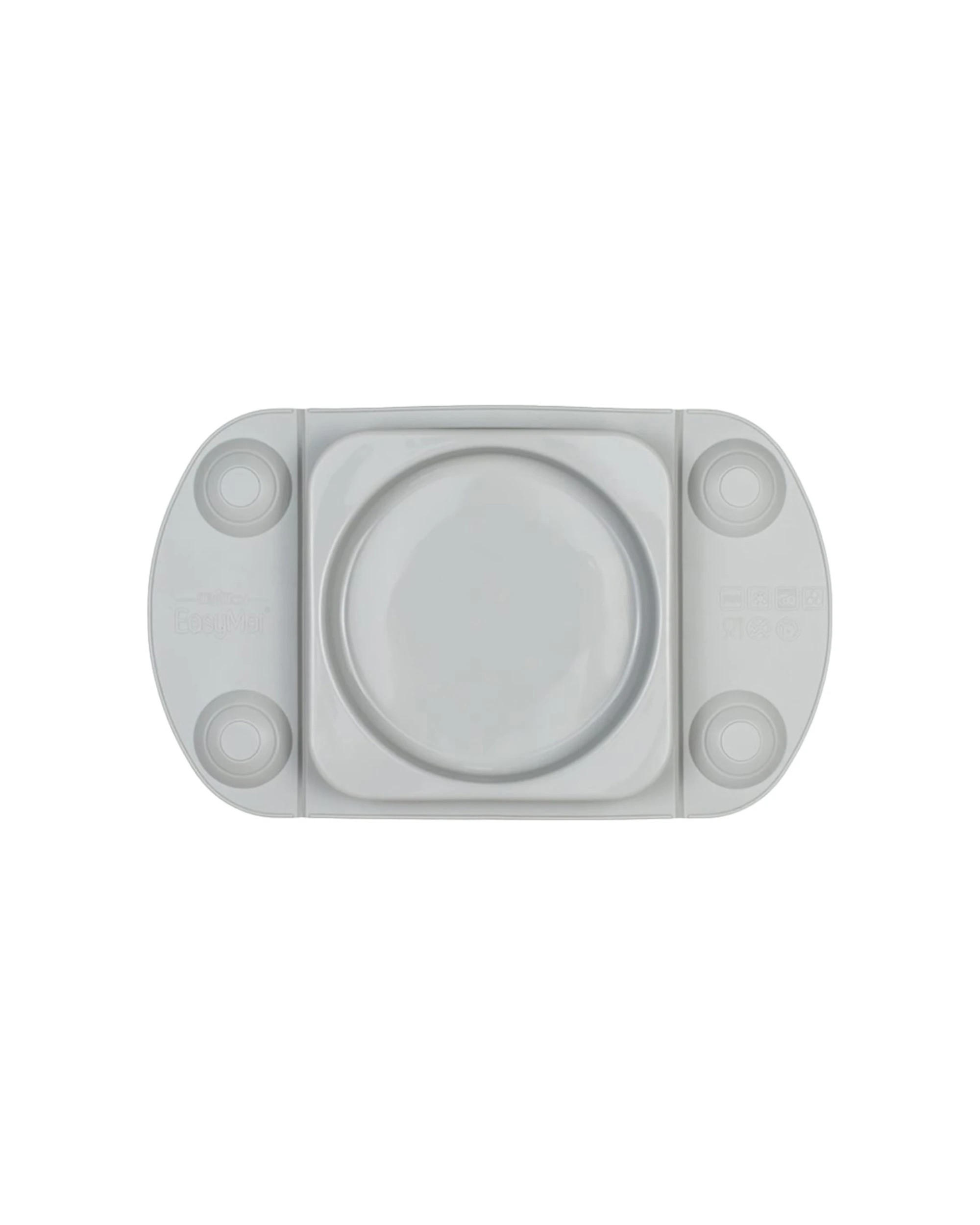 1 EasyTots Easymat MiniMax Open Baby Feeding Plate 5 Suction Points Cool - Grey, 1 of 3