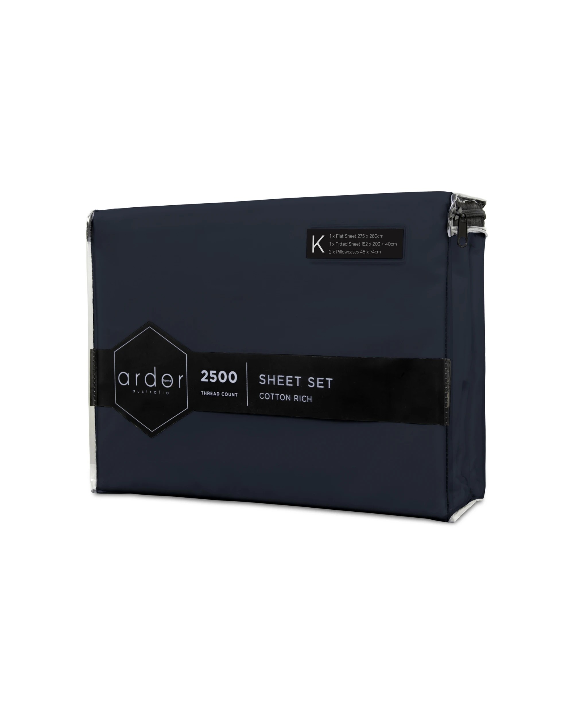 3 ARDOR Cotton Rich Sheet Set Cotton Polyester King Bed Complete Bedding
 - King Bed, 3 of 3