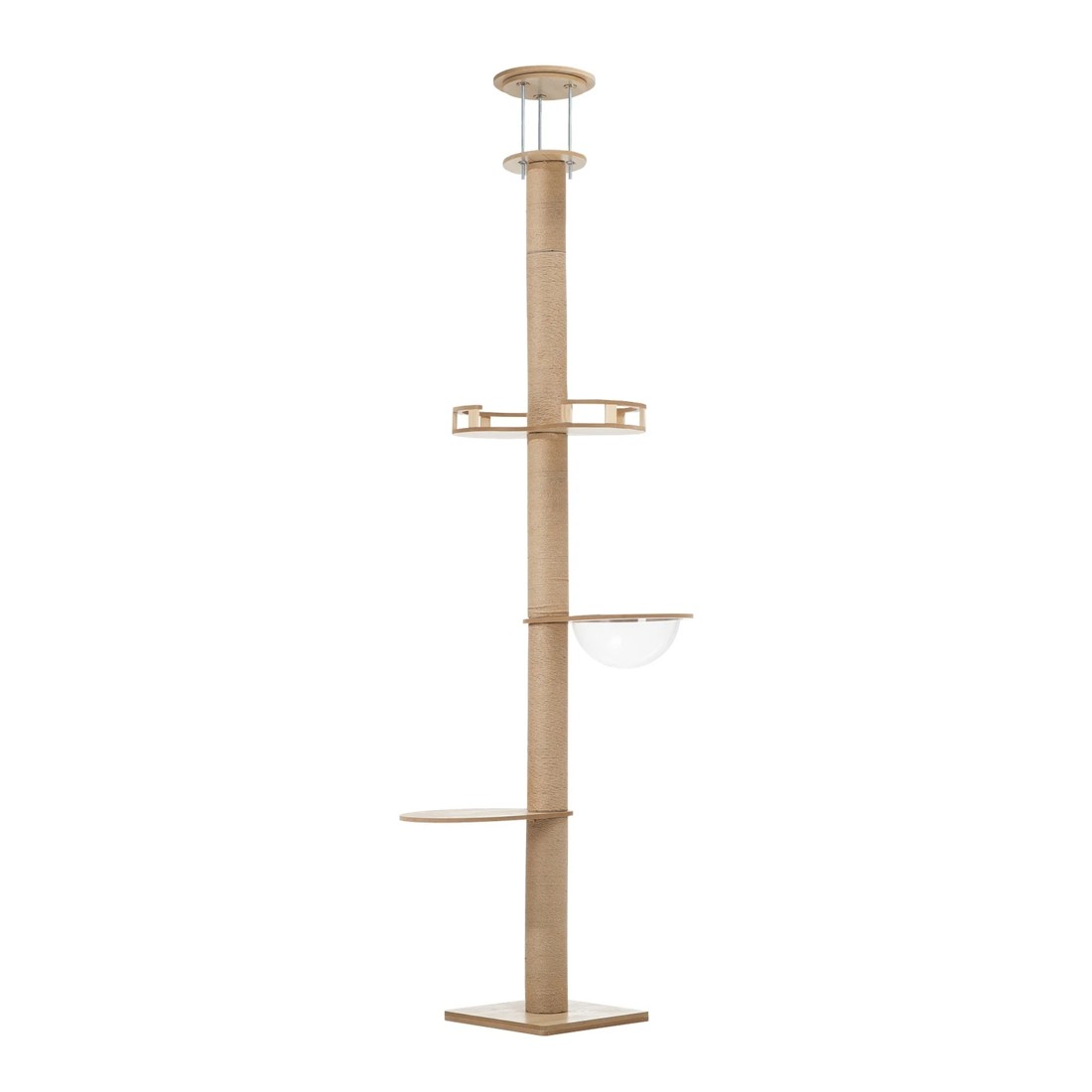 5 Alopet Cat Tree Wood Tower Scratching 270cm Post Scratcher Floor To Ceiling
 - Natural, 5 of 7