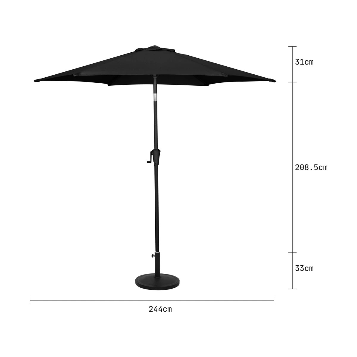 3 Market Umbrella - Charcoal, 3 of 10