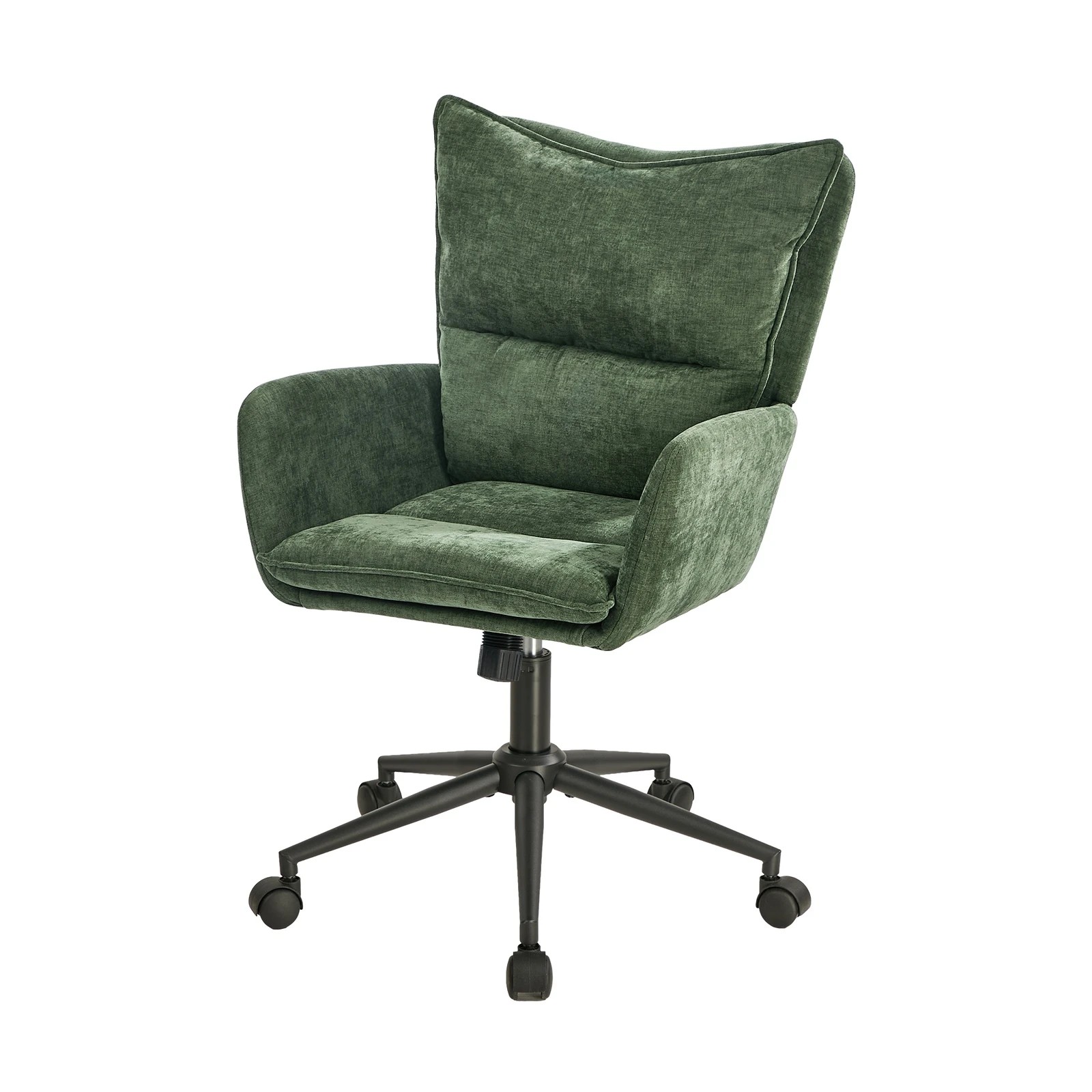 7 Oikiture Mid Back Office Chair Swivel Desk Chair Wide Seat Armrest - Green, 7 of 7