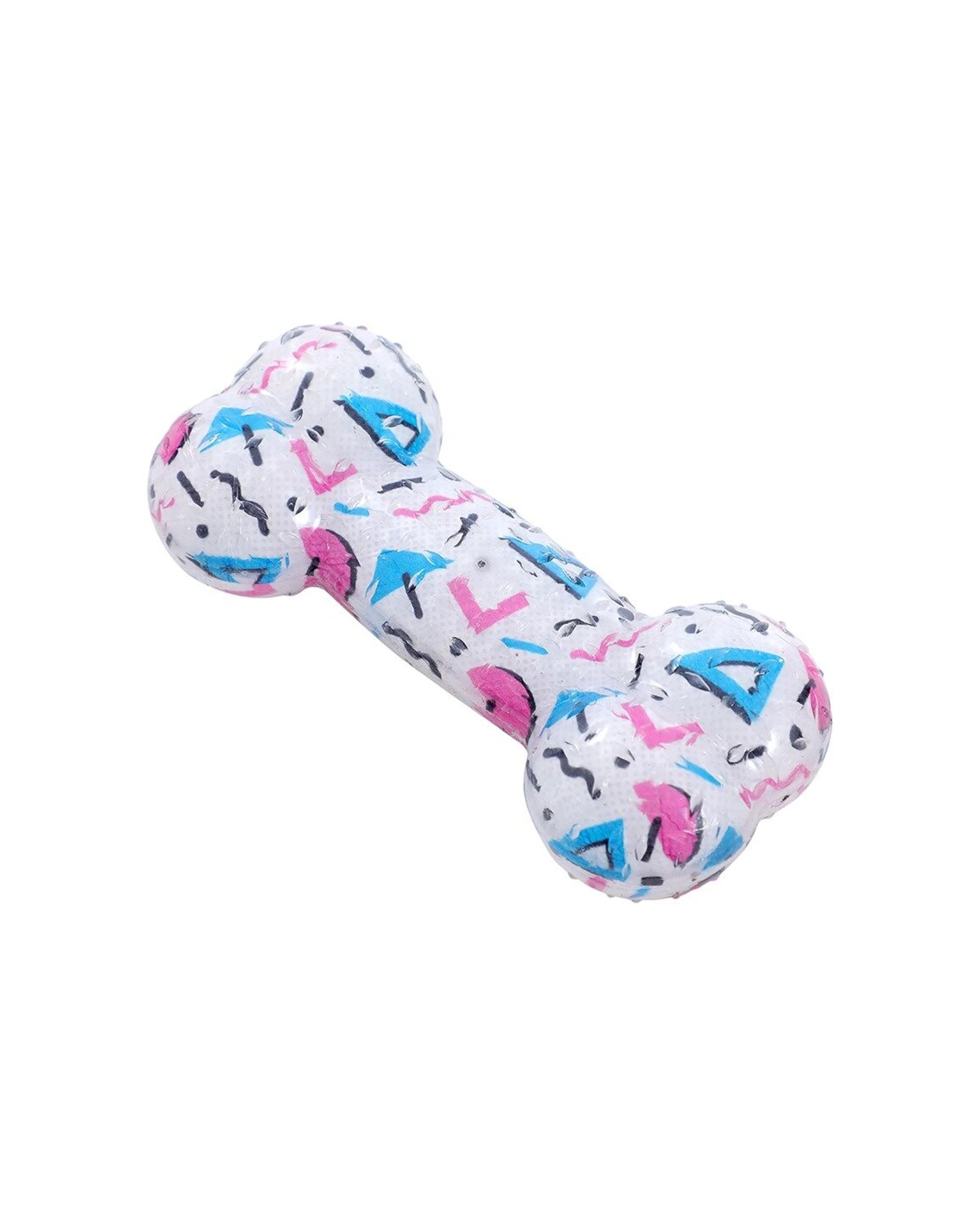 1 Paws And Claws Dazzle Bone Tpr Rubber Chew Squeaky Dog Toy 16.5cm - Assorted, 1 of 6