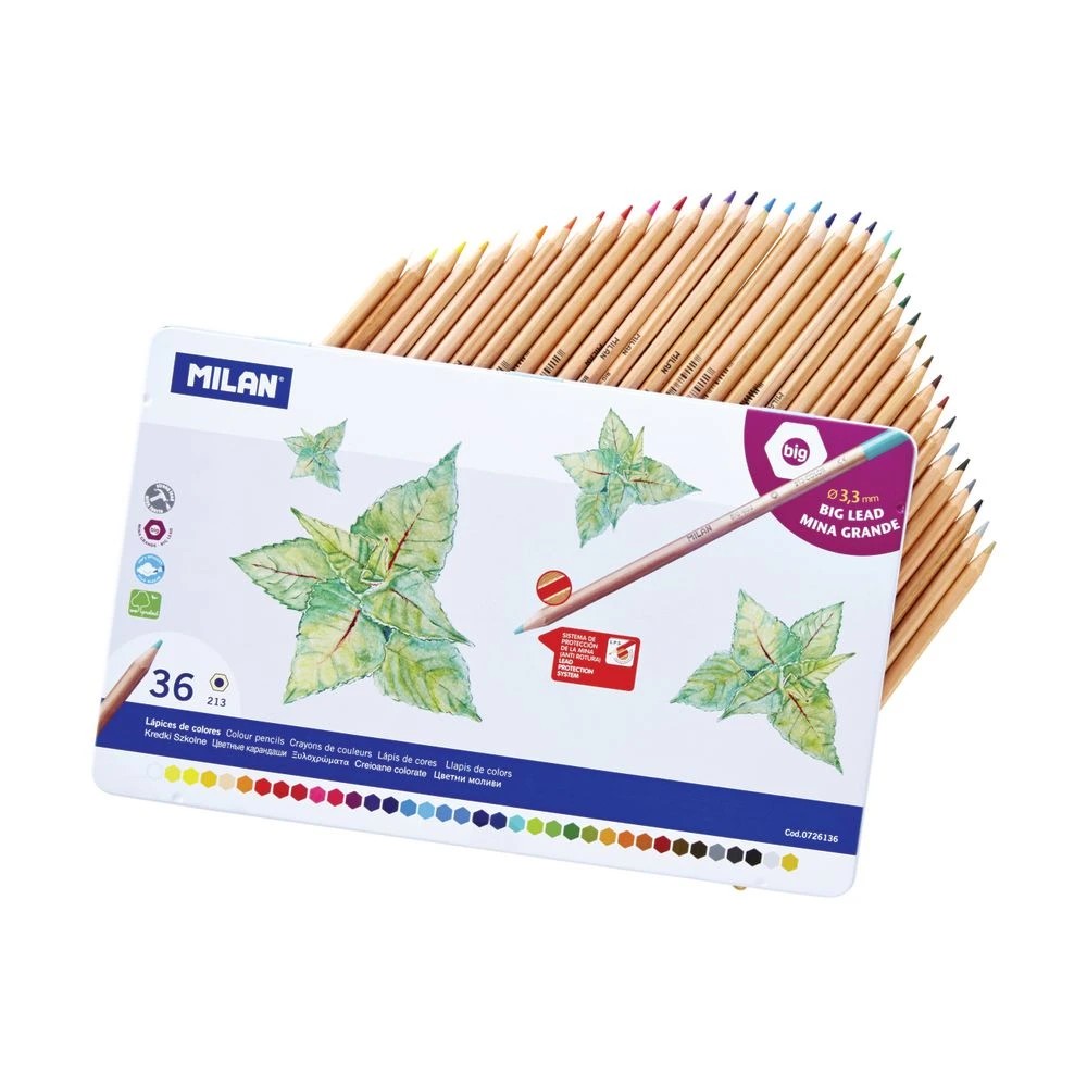 5 Milan Coloured Pencils in Tin 36 Pack, 5 of 5