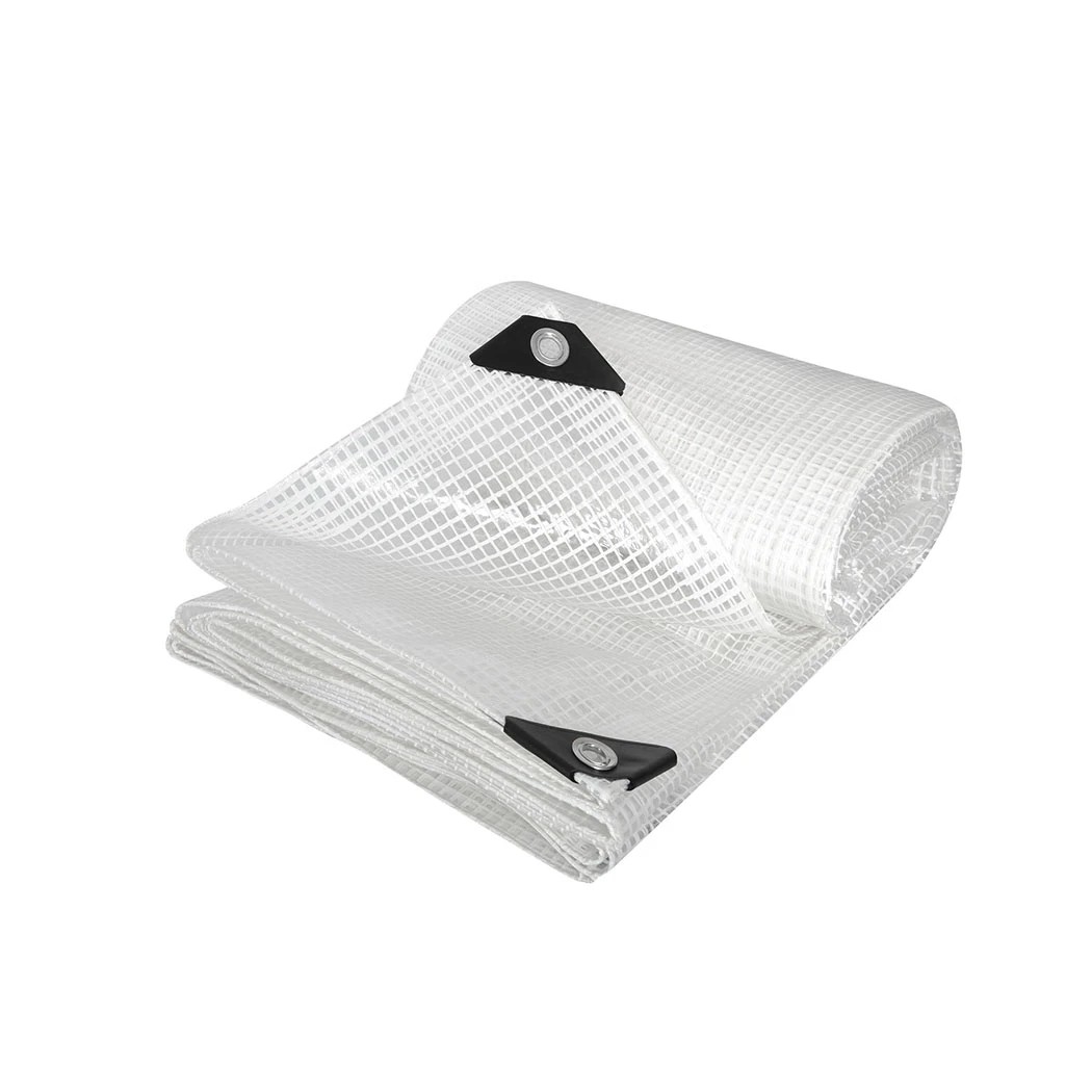 2 Mountview Heavy Duty Waterproof Poly Tarpaulin Camping Cover Clear Grid, 2 of 8