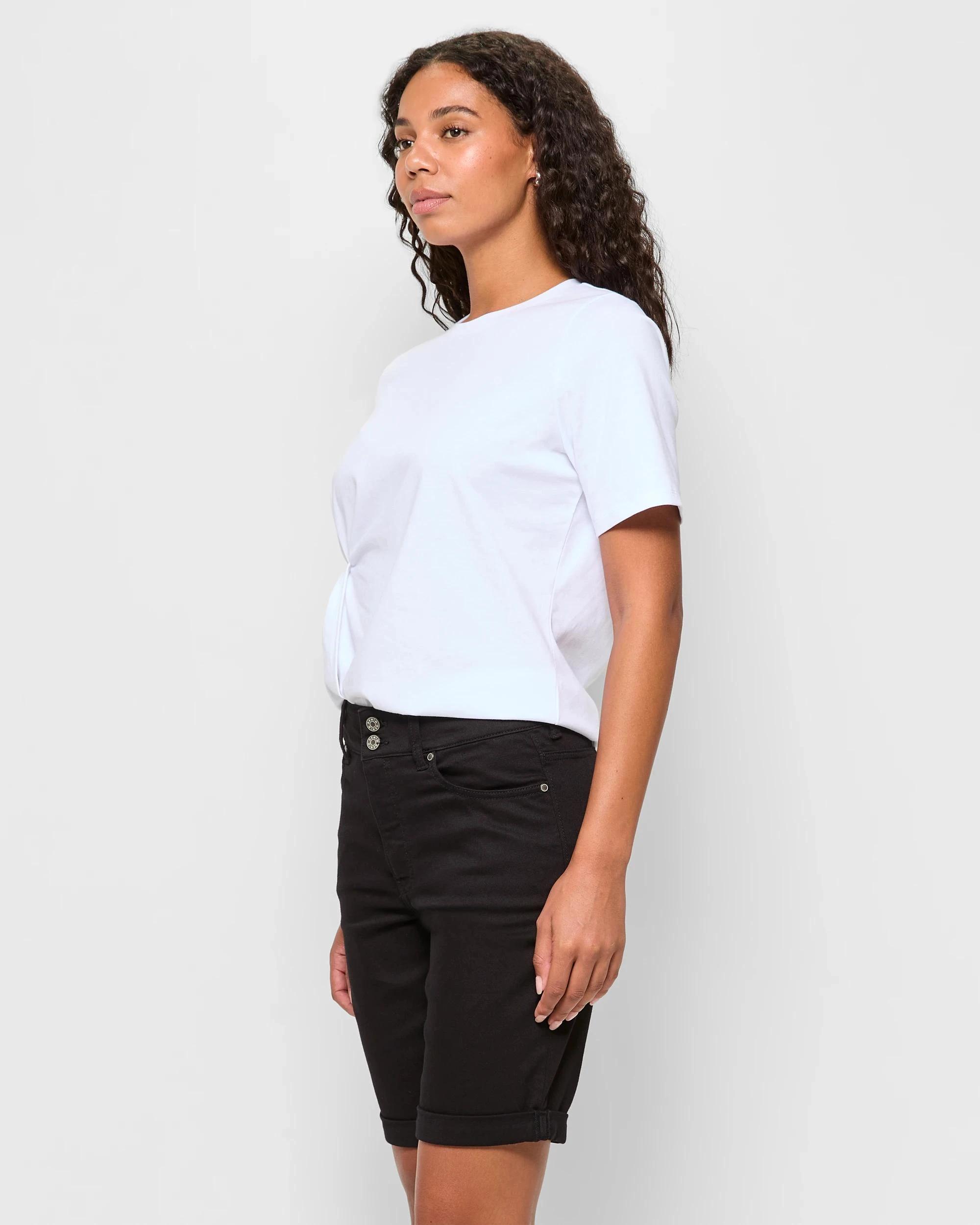 3 Target Denim Shape Your Body Denim Bermuda Shorts STAY BLACK, 3 of 5