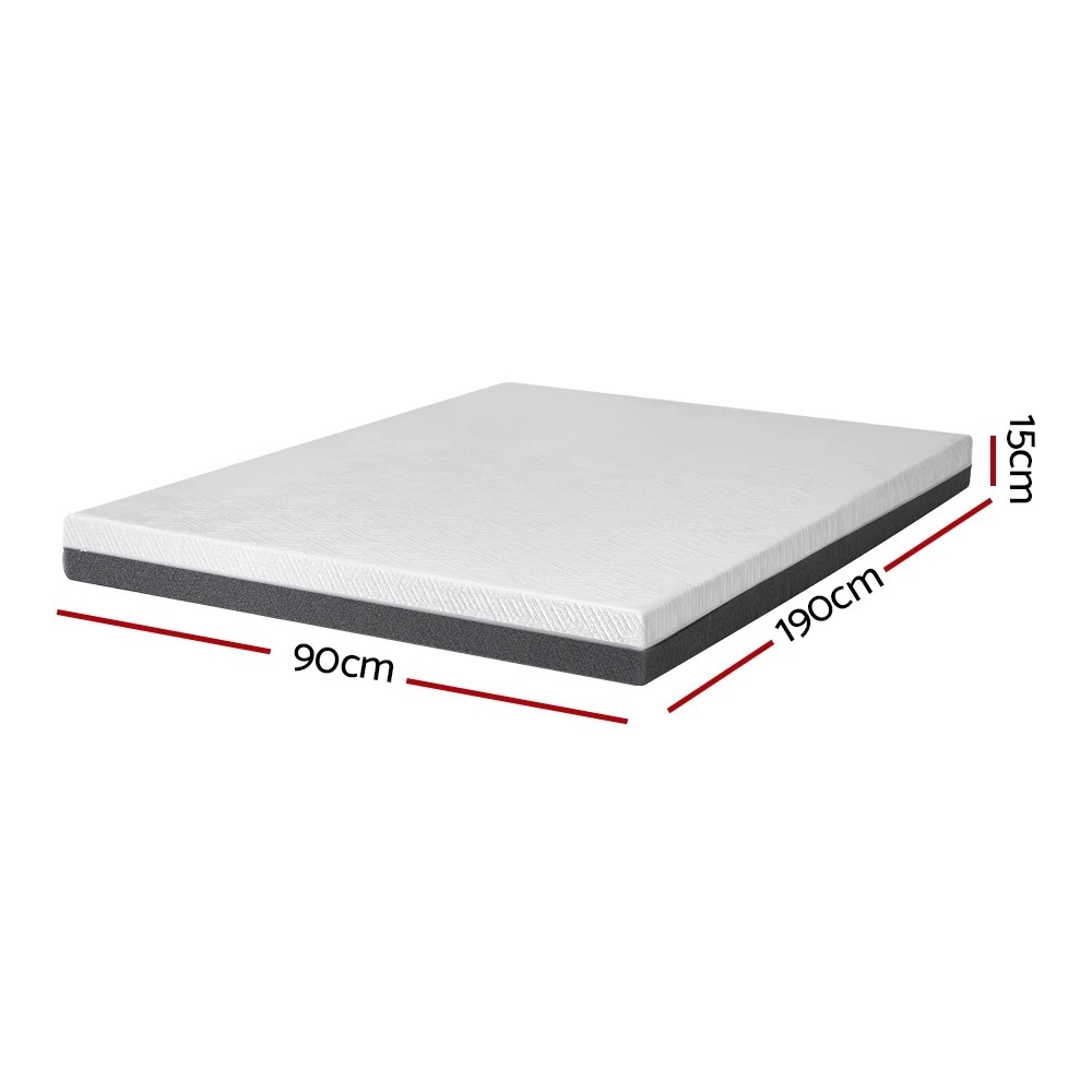 2 Giselle Bedding Memory Foam Mattress Bed Cool Gel Non Spring 15cm Single - Single Bed - Multi, 2 of 7