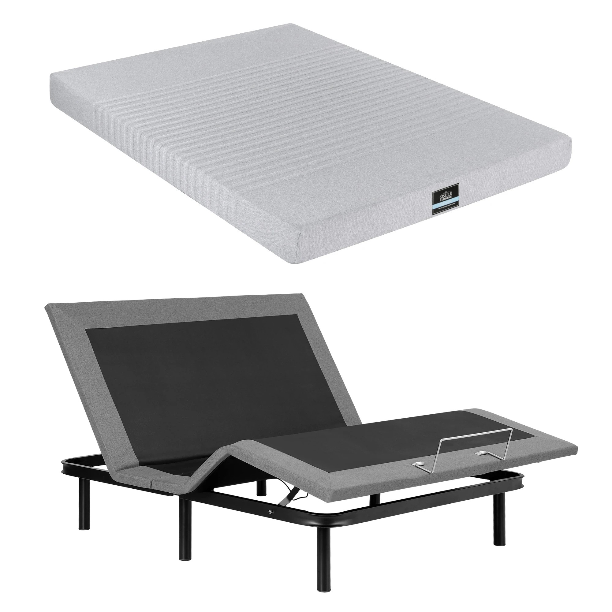1 Artiss Double Electric Adjustable Beds and Giselle Memory Foam Mattress Bundle - Multi, 1 of 10