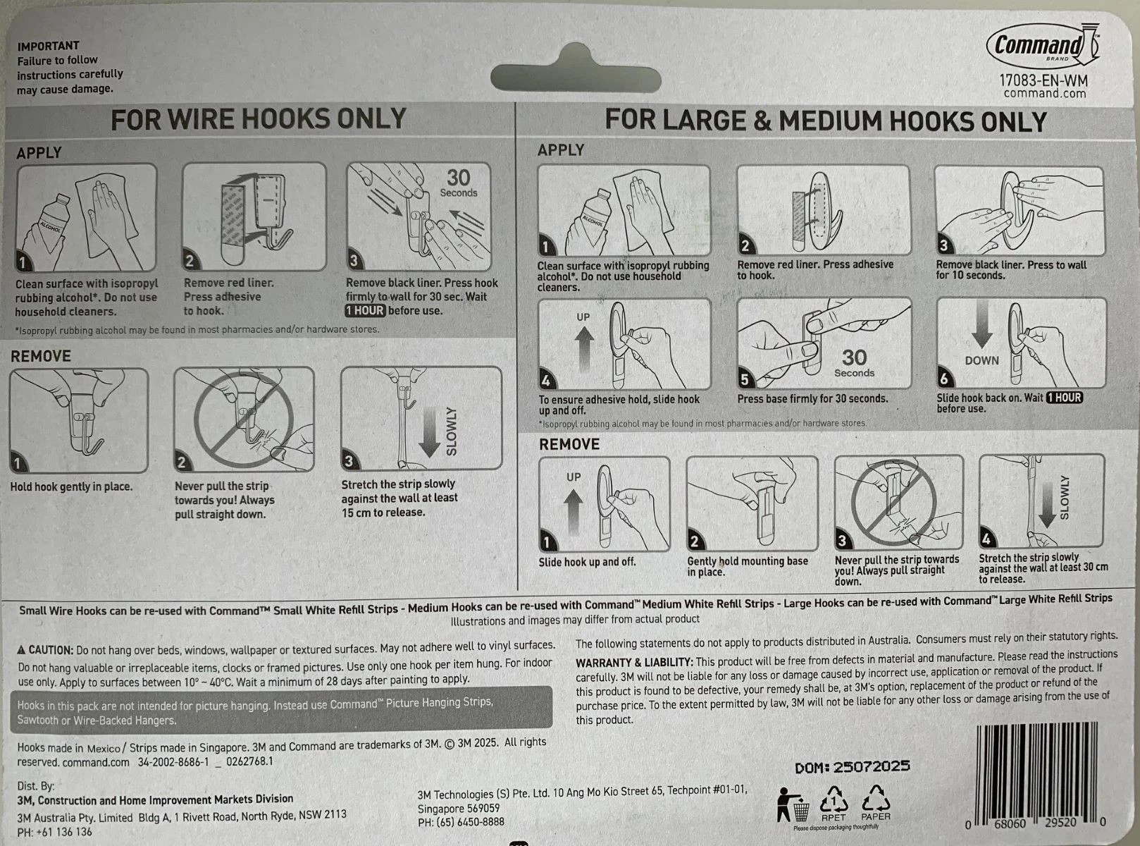 2 Command Coloured Hooks Mixed Pack - Watermelon, 2 of 2