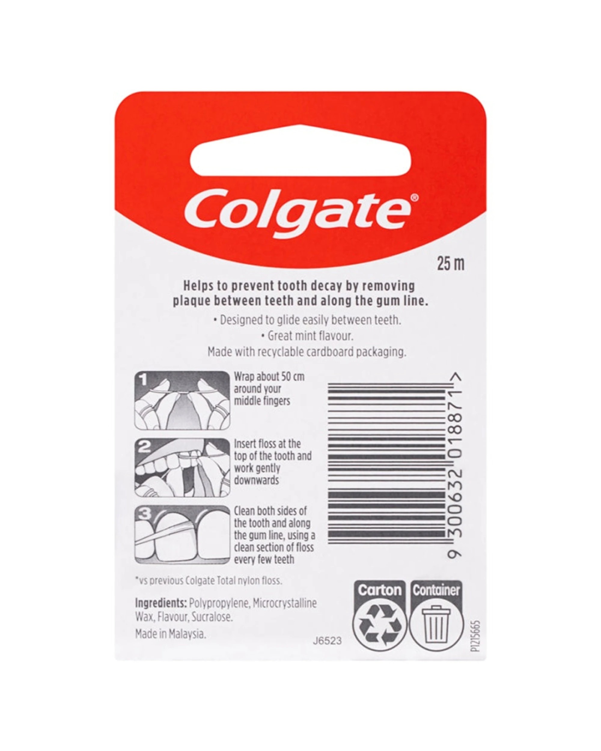 3 Colgate Total Mint Waxed Dental Floss 25m, 3 of 5