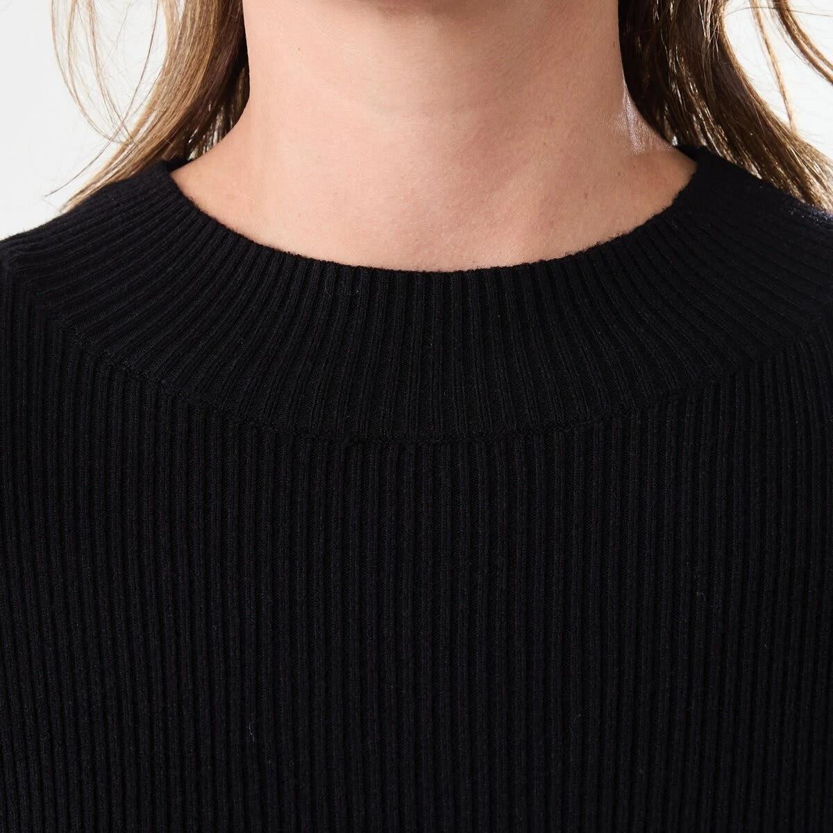 5 Mock Neck Rib Jumper Black, 5 of 6