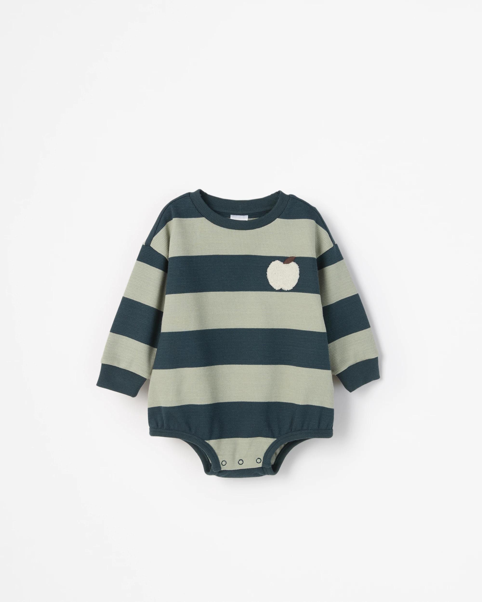 1 Target Baby Organic Cotton Long Sleeve Waffle Bodysuit APPLE FOREST, 1 of 2