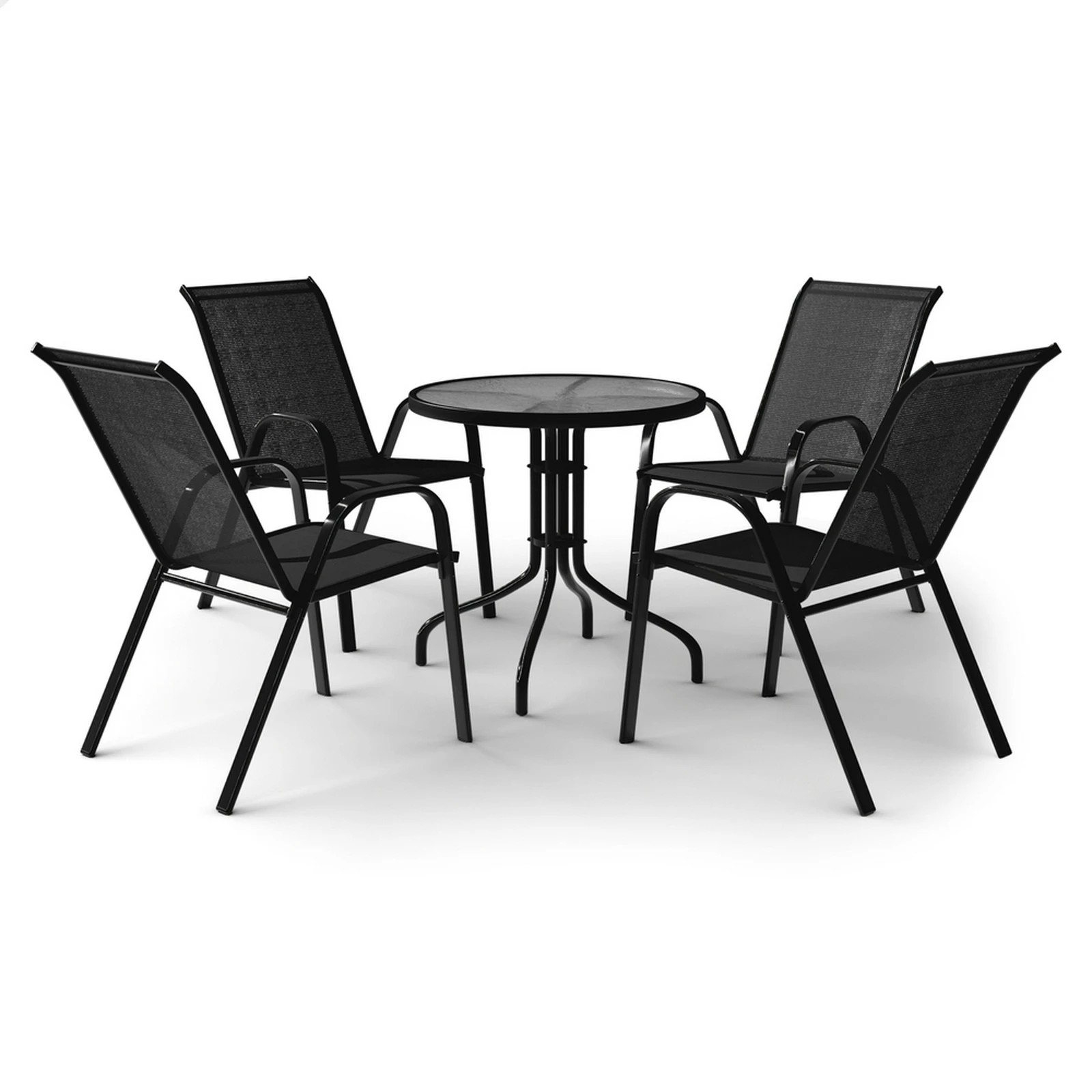 1 Alfordson 5PCS Outdoor Furniture Patio Table and Chairs Set Garden Round - Black, 1 of 9