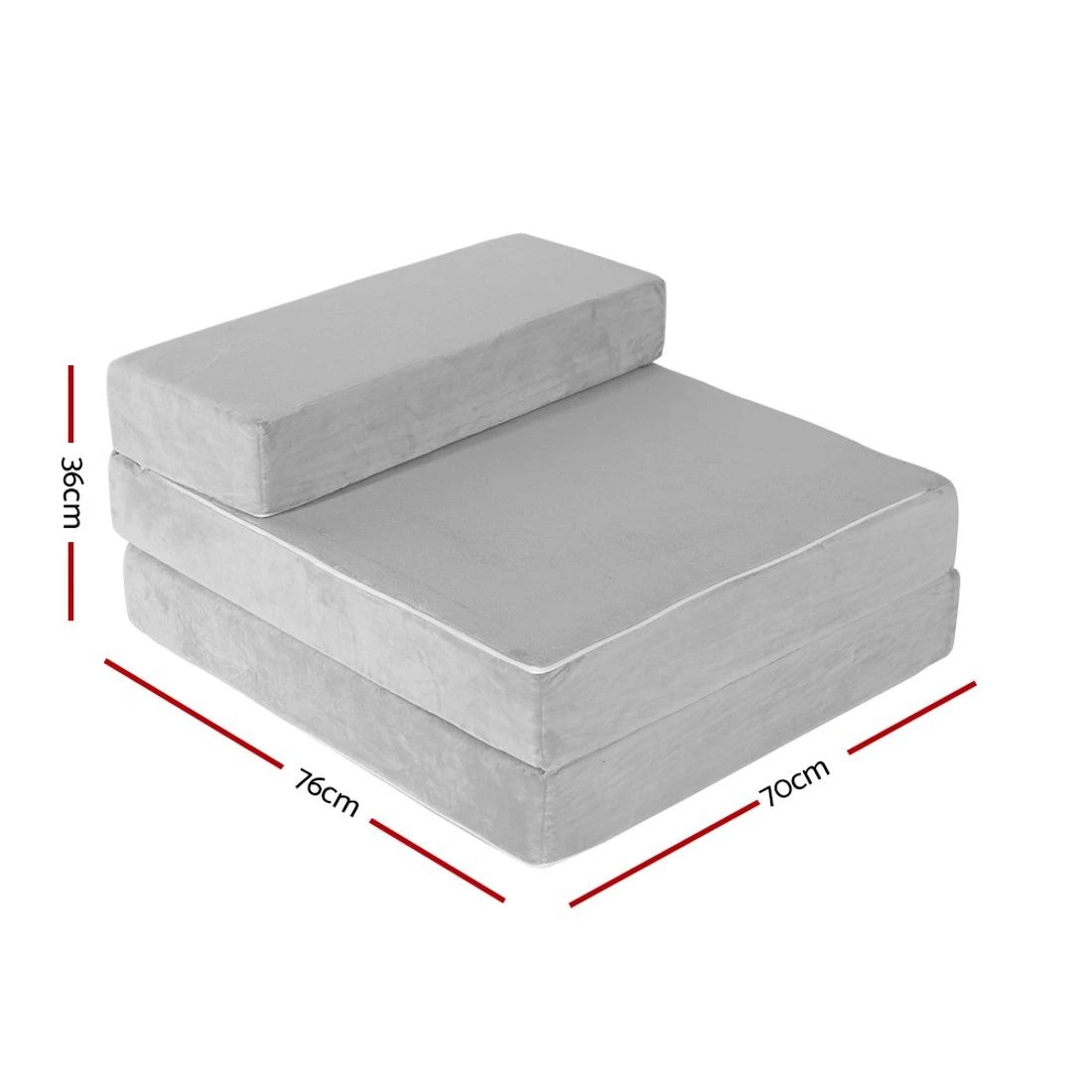 4 Giselle Bedding Foldable Mattress Folding Foam Bed Mat Light - Grey, 4 of 8