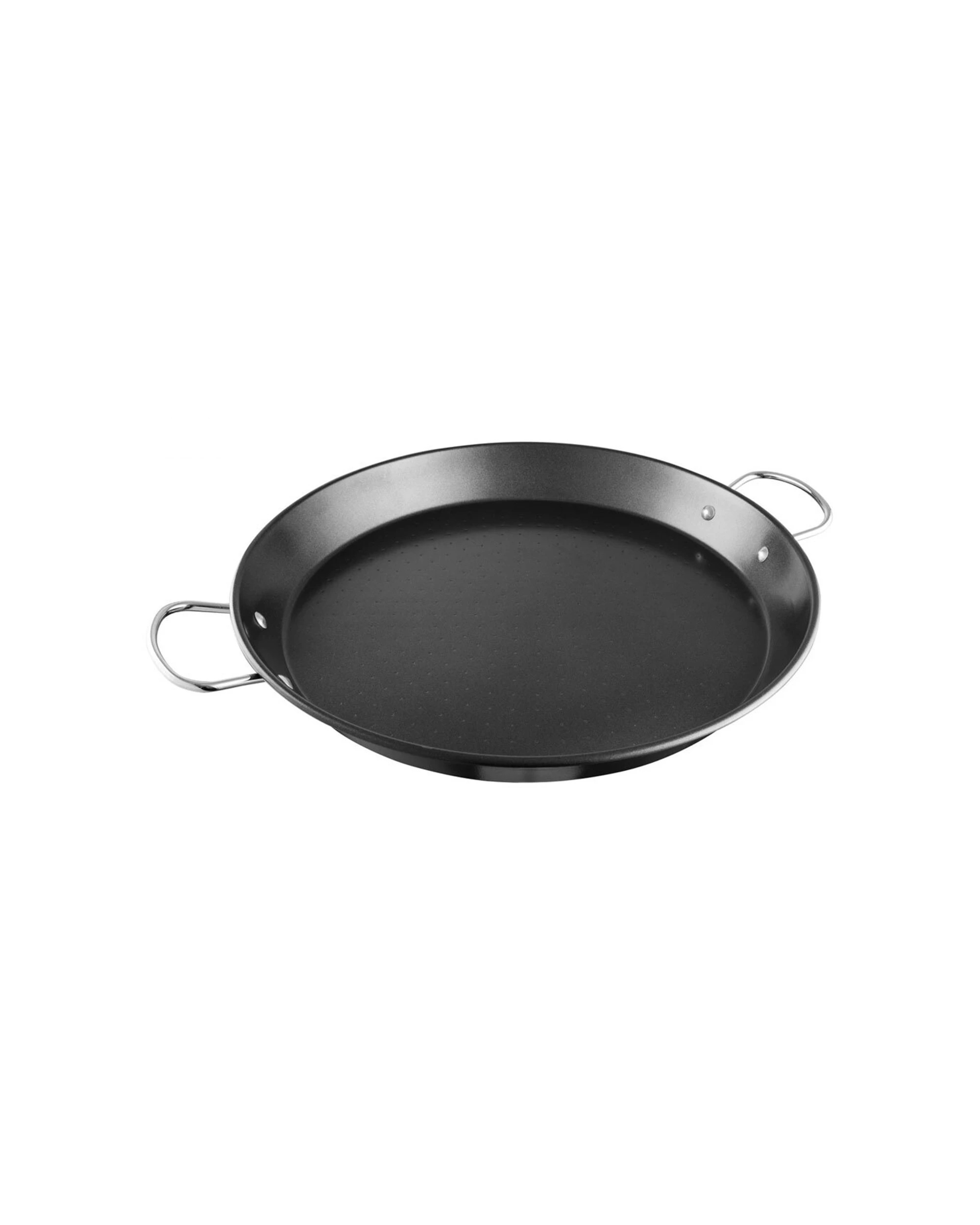 2 Avanti 40cm Paella Pan Non-stick Hammered Base Riveted Handles Even Heat - Black, 2 of 3