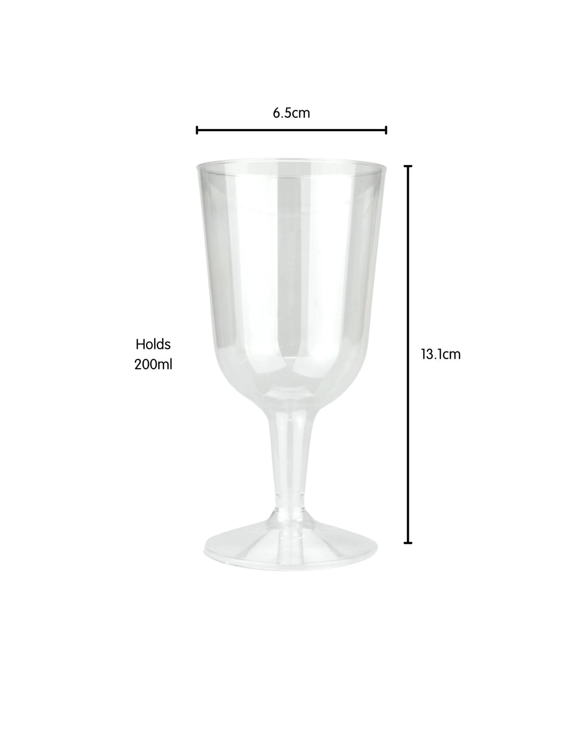2 Partyware Clear Plastic Reusable Wine Glasses Pack of 6, 2 of 2