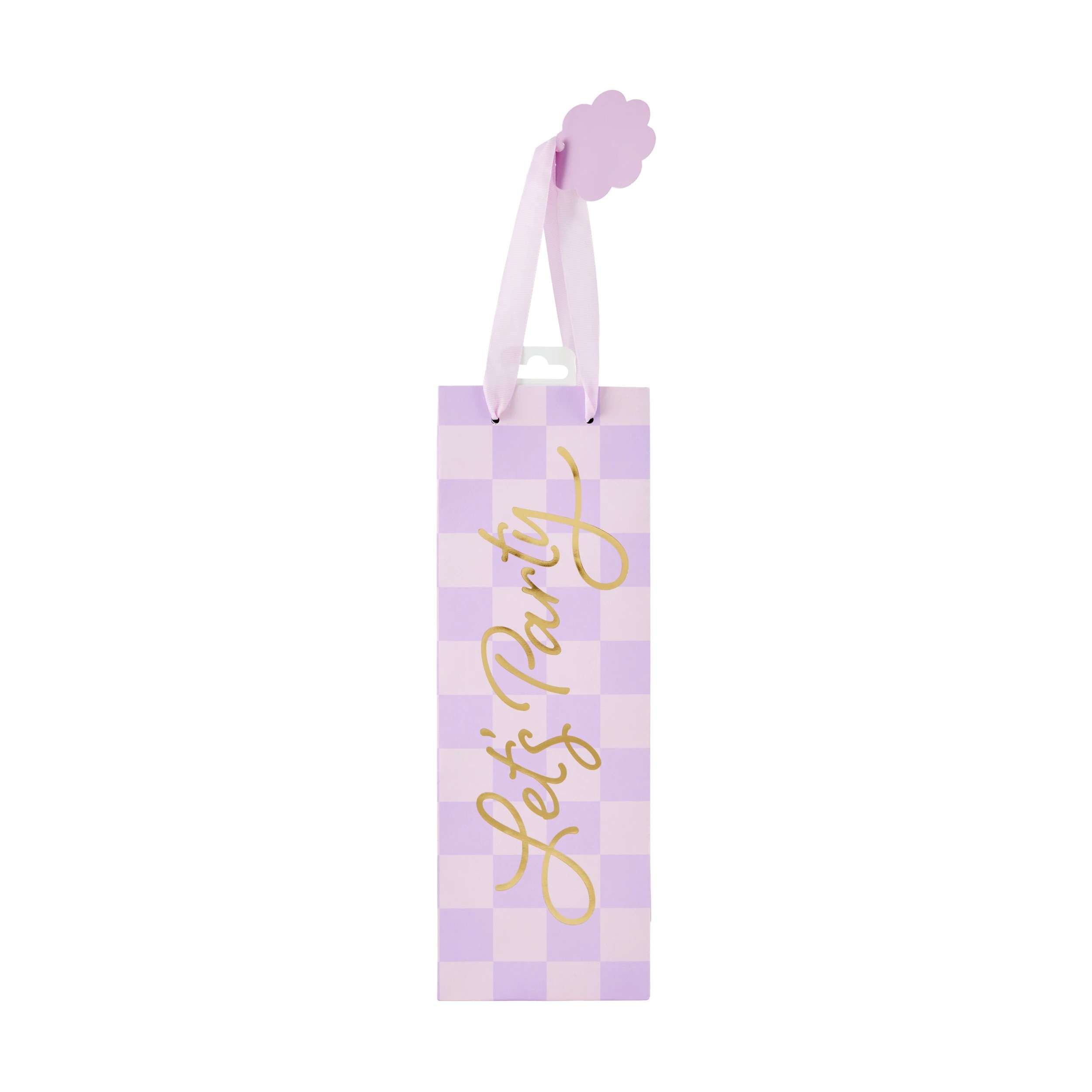 2 Lilac Check Bottle Bag, 2 of 5