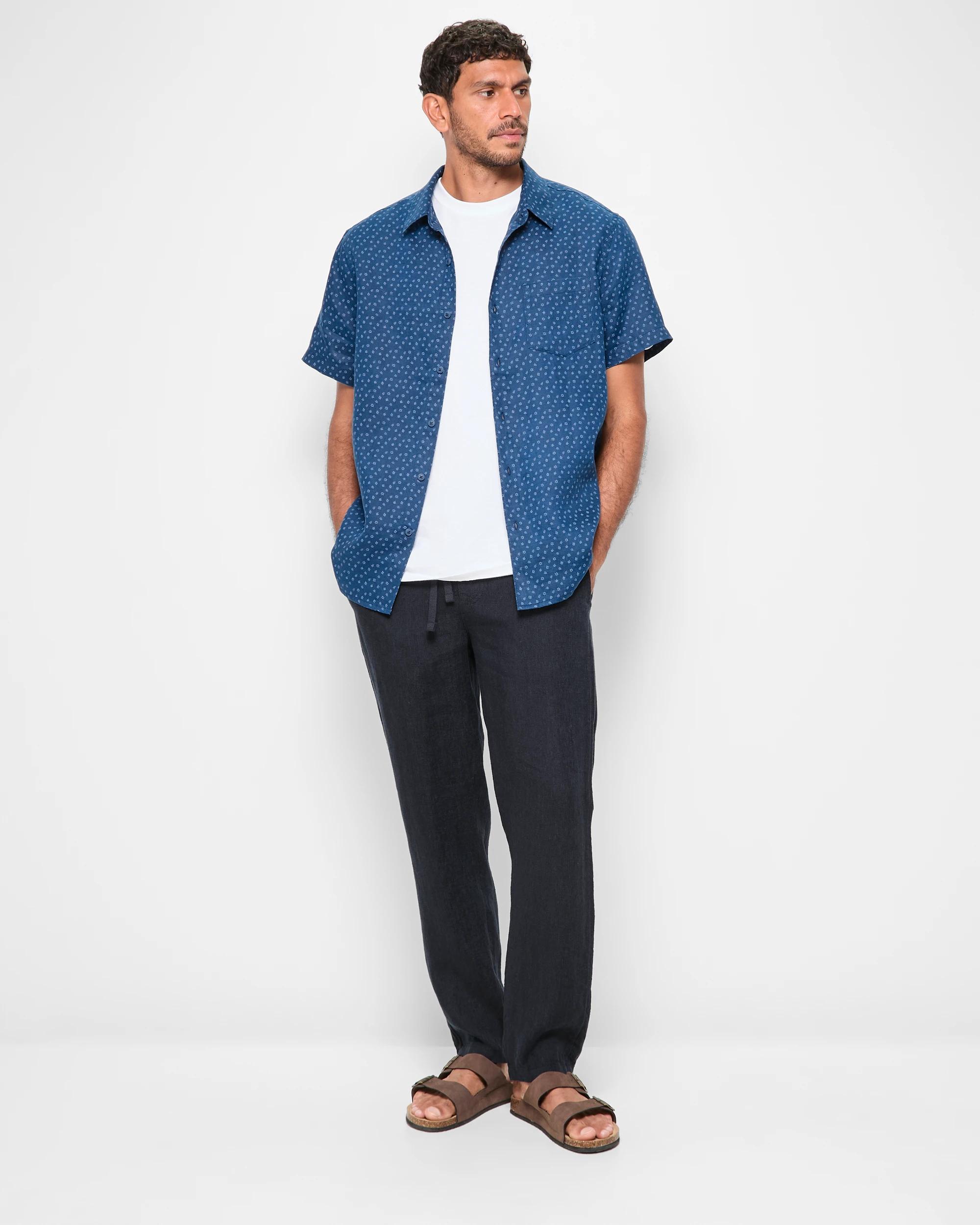 2 Target European Linen Shirt MID BLUE, 2 of 5