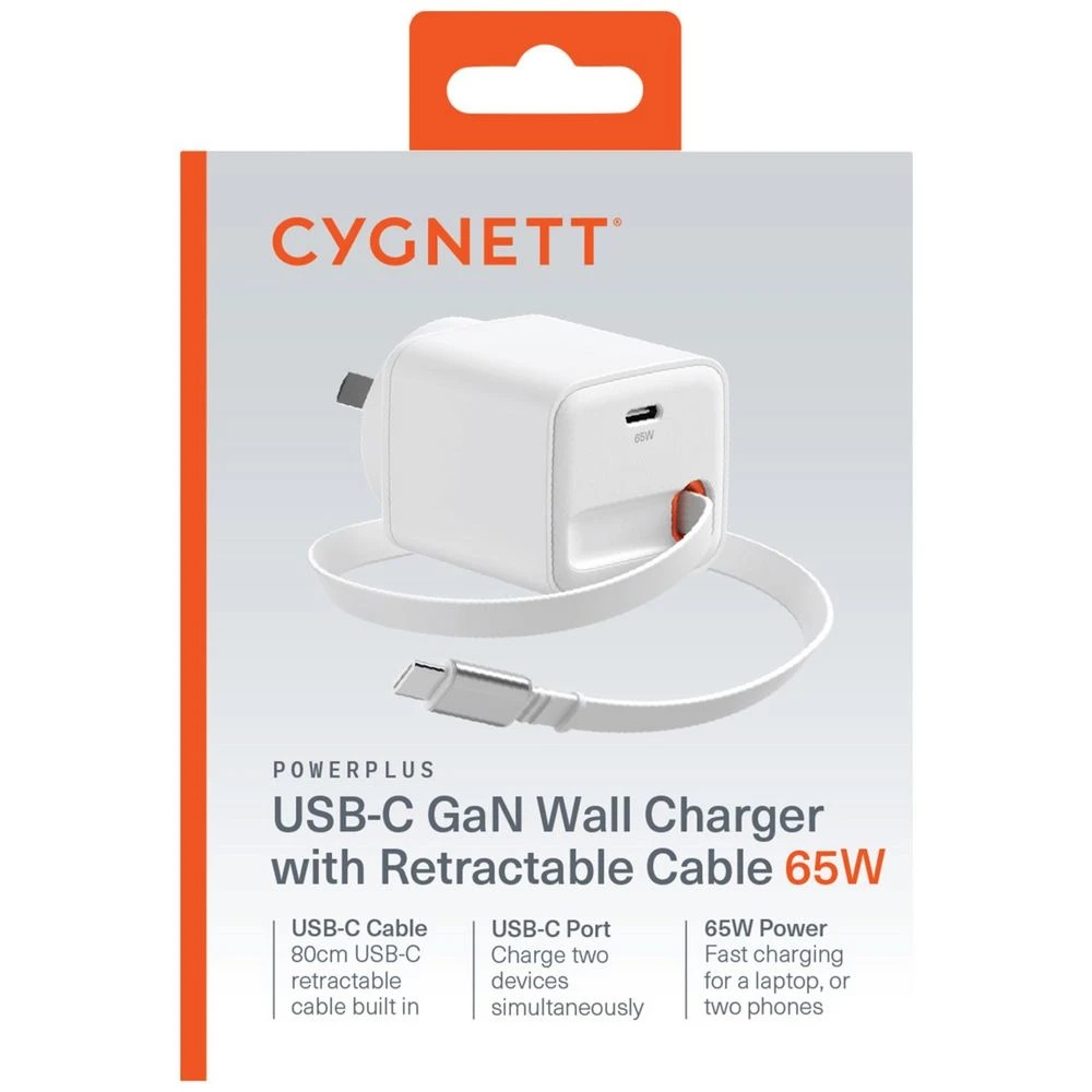 6 Cygnett PowerPlus Retractable USB-C Wall Charger 65w, 6 of 6