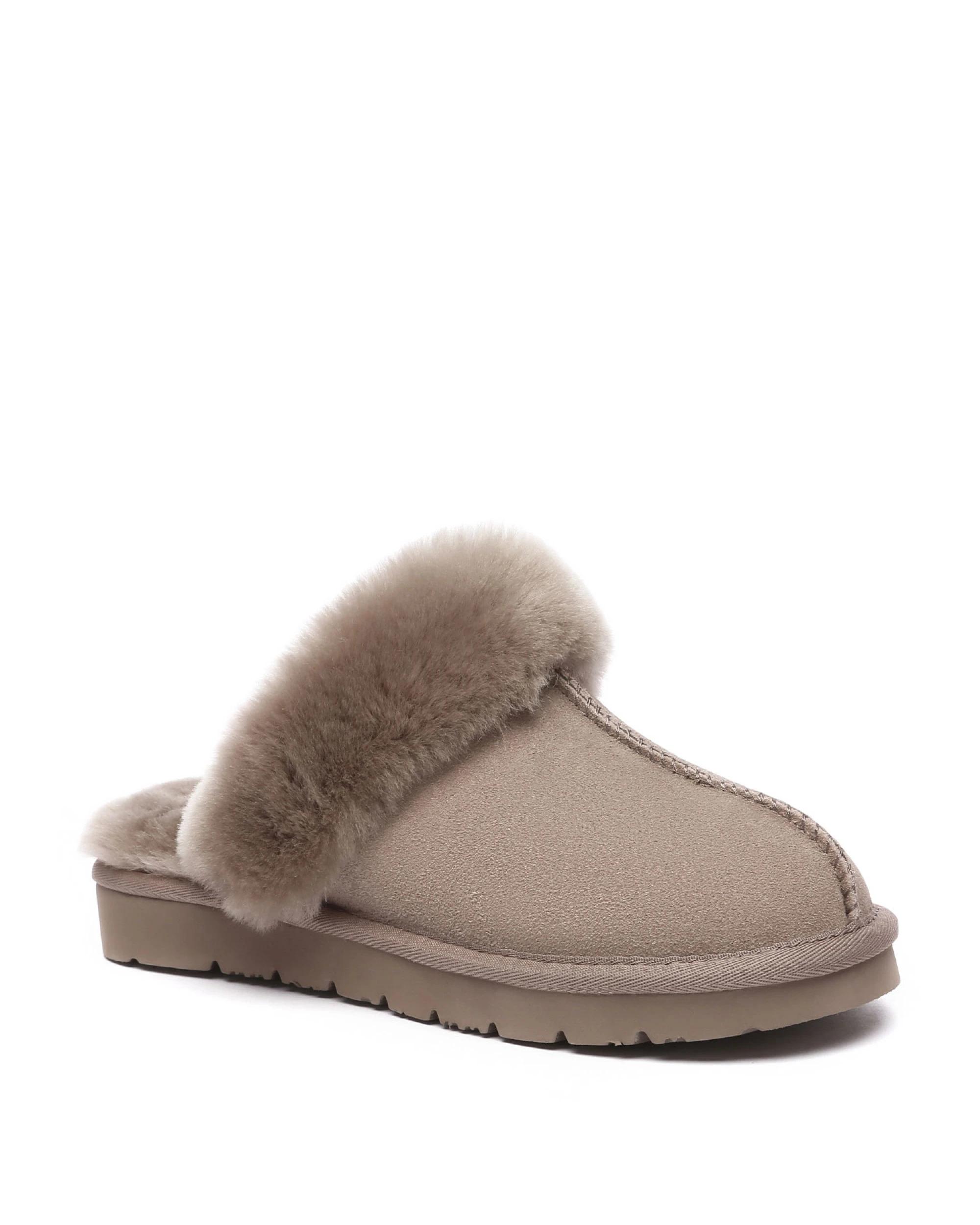 2 Everau Unisex Muffin Slipper Suede BROWN, 2 of 5