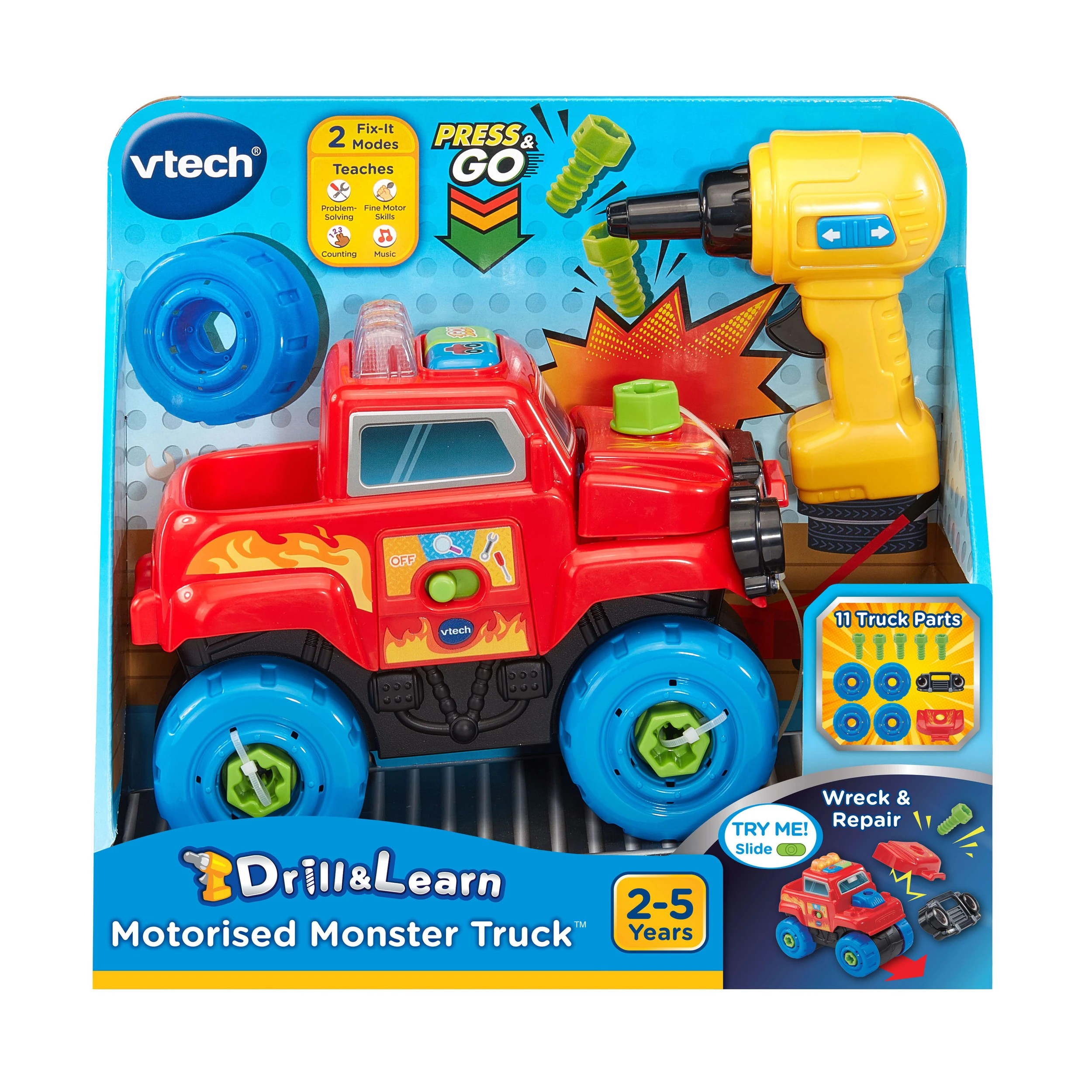1 VTech Drill & Learn Motorised Monster Truck, 1 of 6