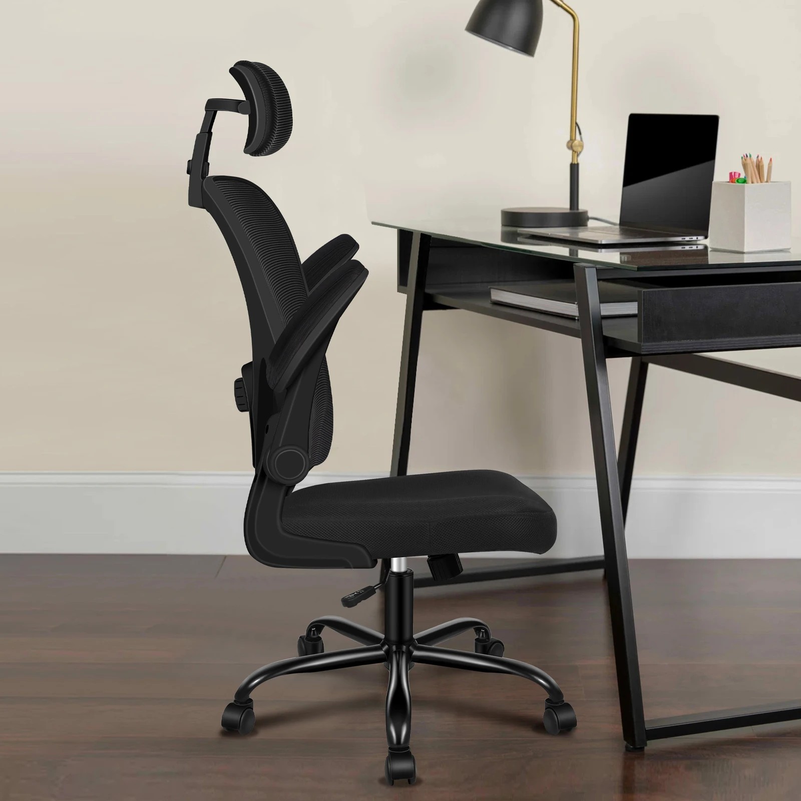 5 Alfordson Mesh Office Chair Executive Computer Gaming Fabric Seat Tilt - Black, 5 of 10